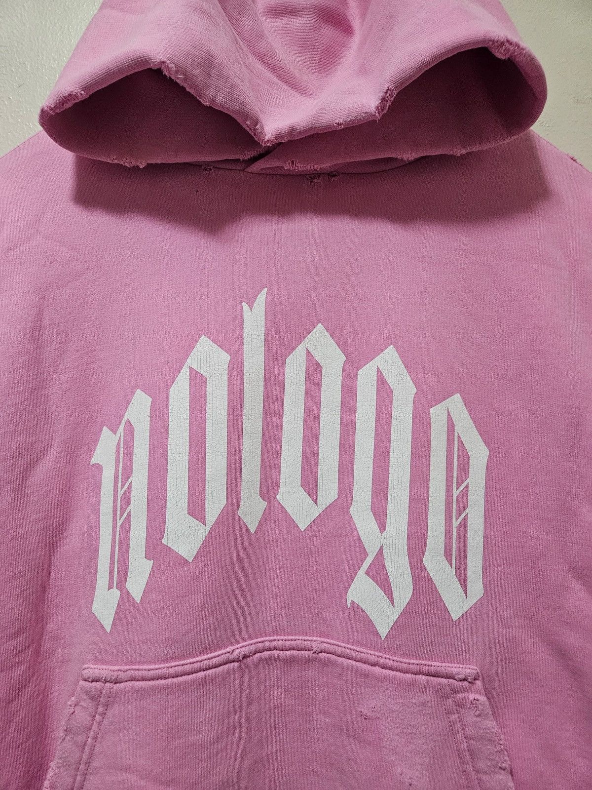 Balenciaga Distressed Pink Nologo Hoodie Size US XS / EU 42 / 0 - 2 Thumbnail