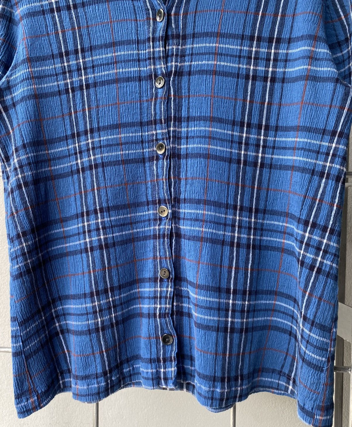 Tsumori Chisato Tsumori Chisato Blue Plaid Blouse with White & Red Accents. Size M / US 6-8 / IT 42-44 - 5 Thumbnail