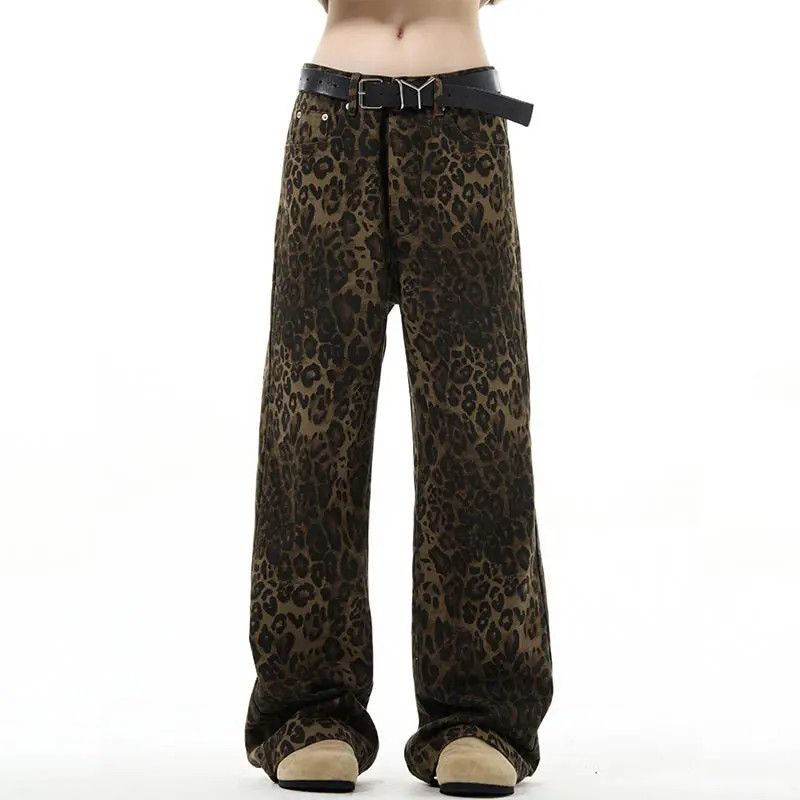 Japanese Brand × Jean Retro loose leopard print high street jeans Size US 32 / EU 48 - 5 Thumbnail
