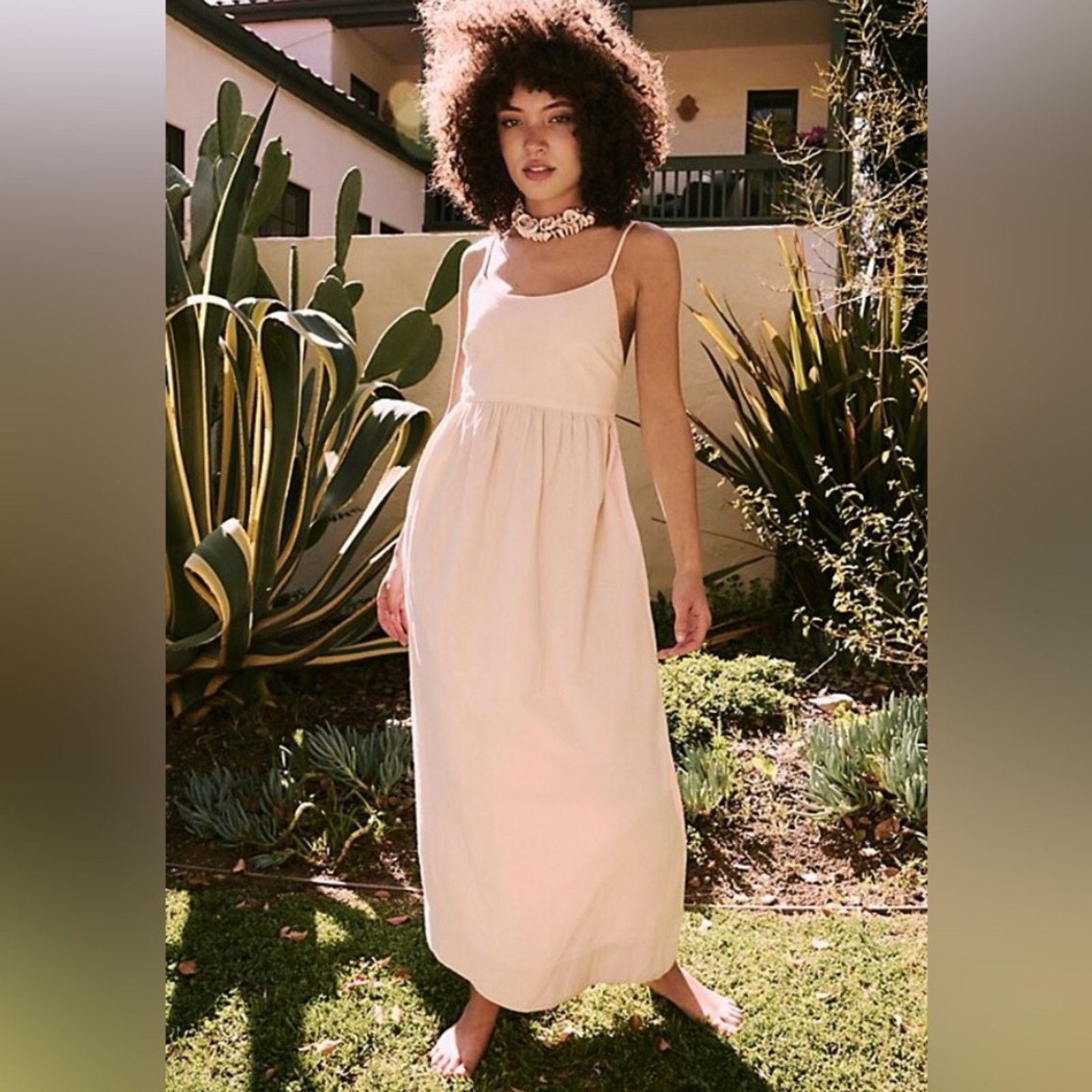 Free People NWT Free People Seraina maxi dress in Mushroom bloom(tan) |  Grailed