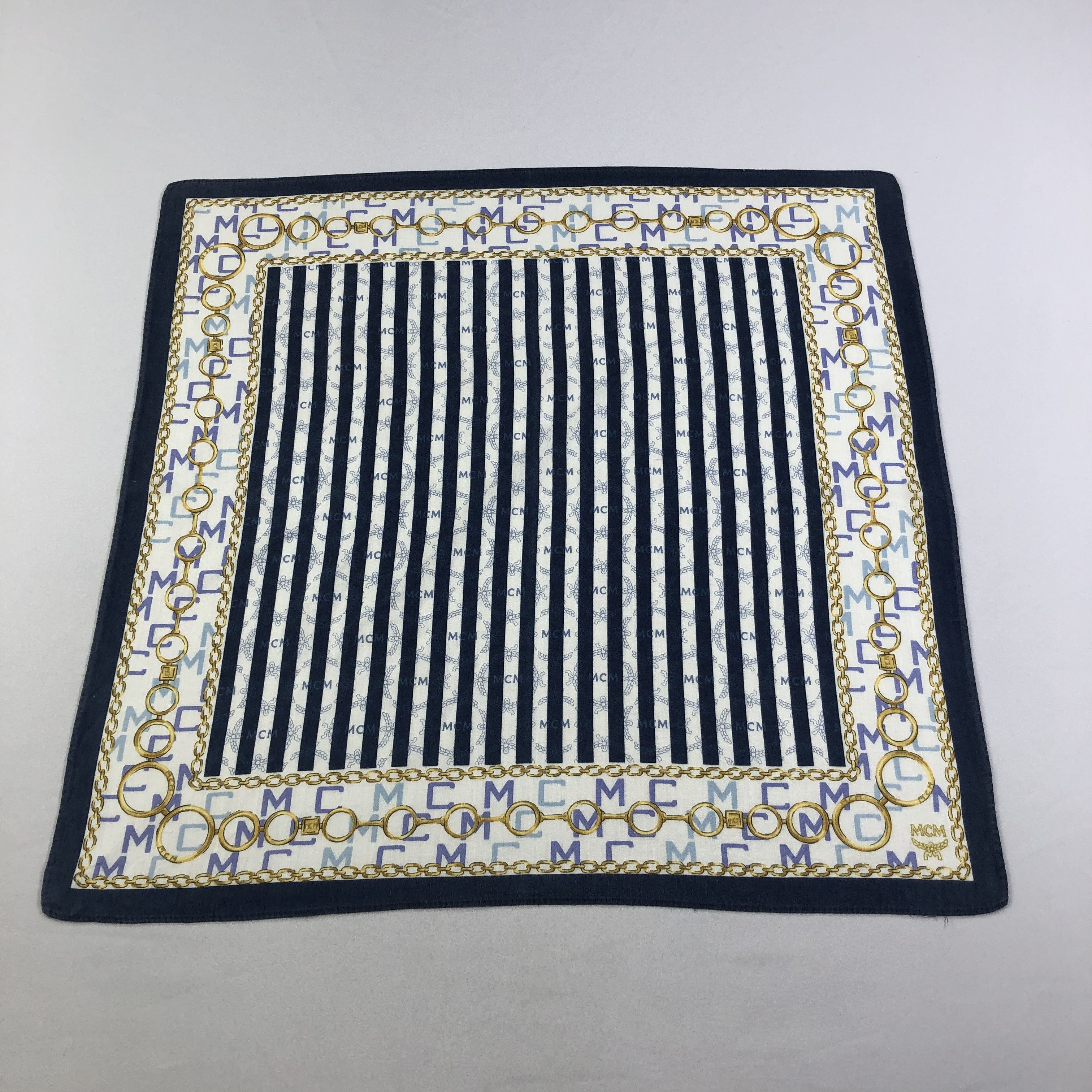 MCM MCM Gold Chains Handkerchief Neckerchief Bandana H2133 Size ONE SIZE - 1 Thumbnail
