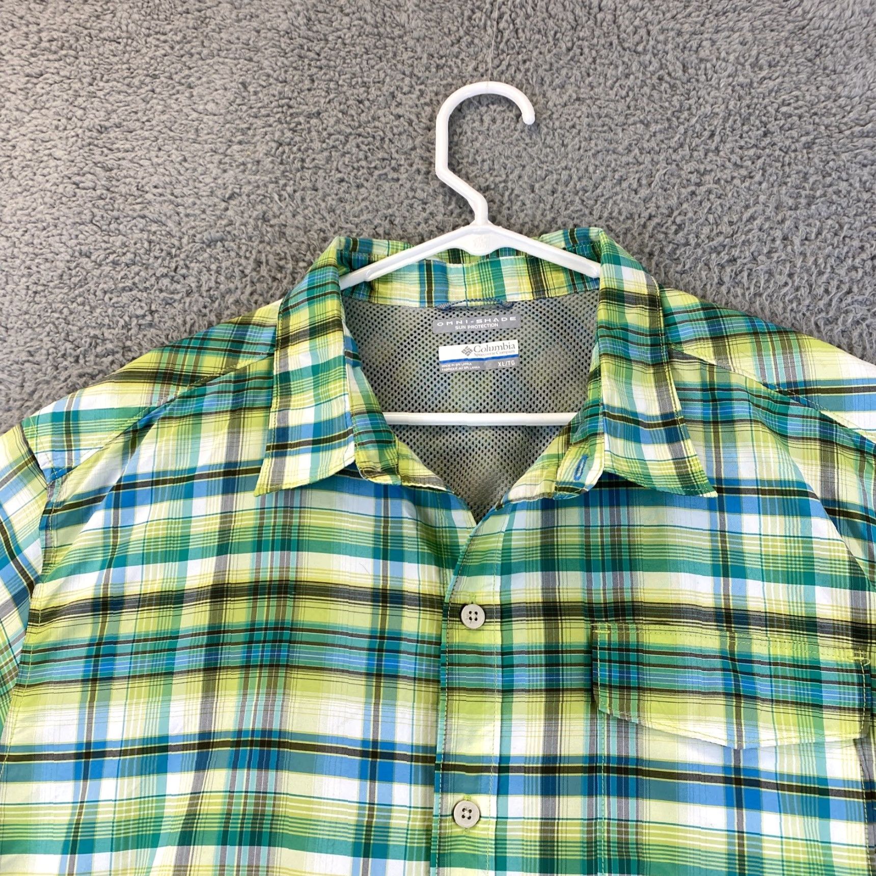 Vintage Columbia Button-Down Shirt Mens XL Green Plaid Cotton Classic Fit Button Up /68-25 Size US XL / EU 56 / 4 - 2 Thumbnail