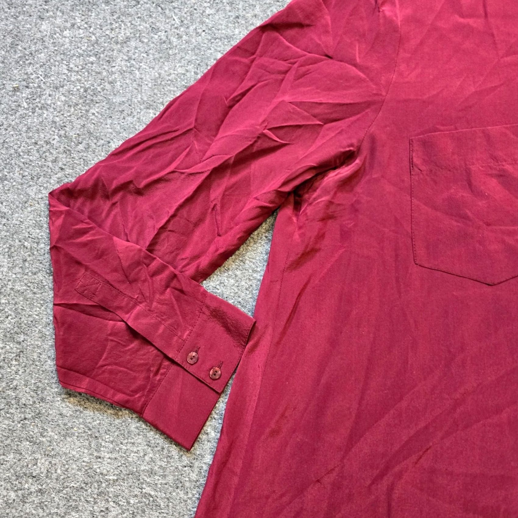Eileen Fisher Eileen Fisher Top Womens L Red Tunic Silk Long Sleeve Lightweight Career Size L / US 10 / IT 46 - 4 Thumbnail