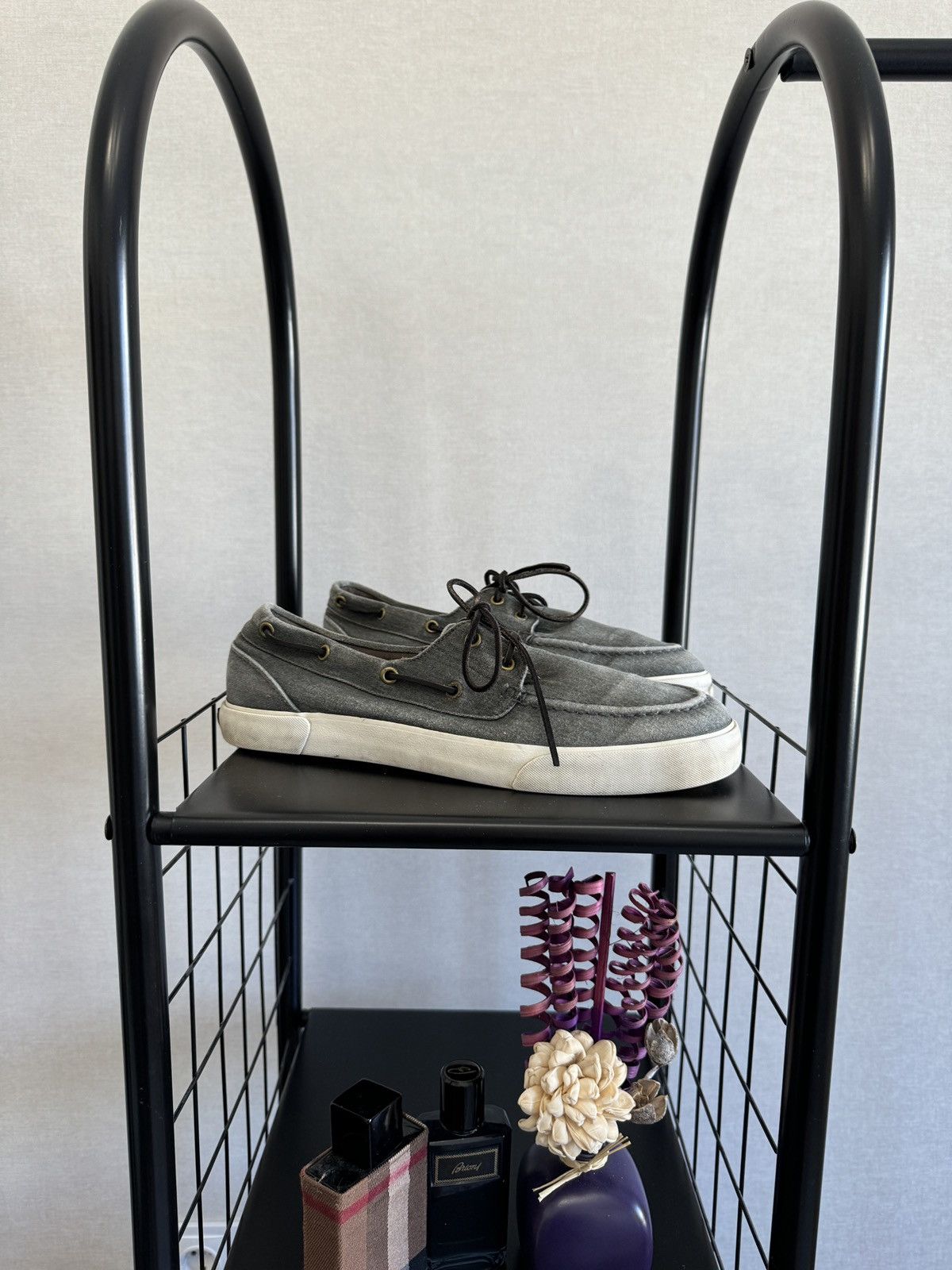 Polo Ralph Lauren Polo Ralph Lauren grey faded twill cotton top-sider loafer Size US 12 / EU 45 - 1 Thumbnail