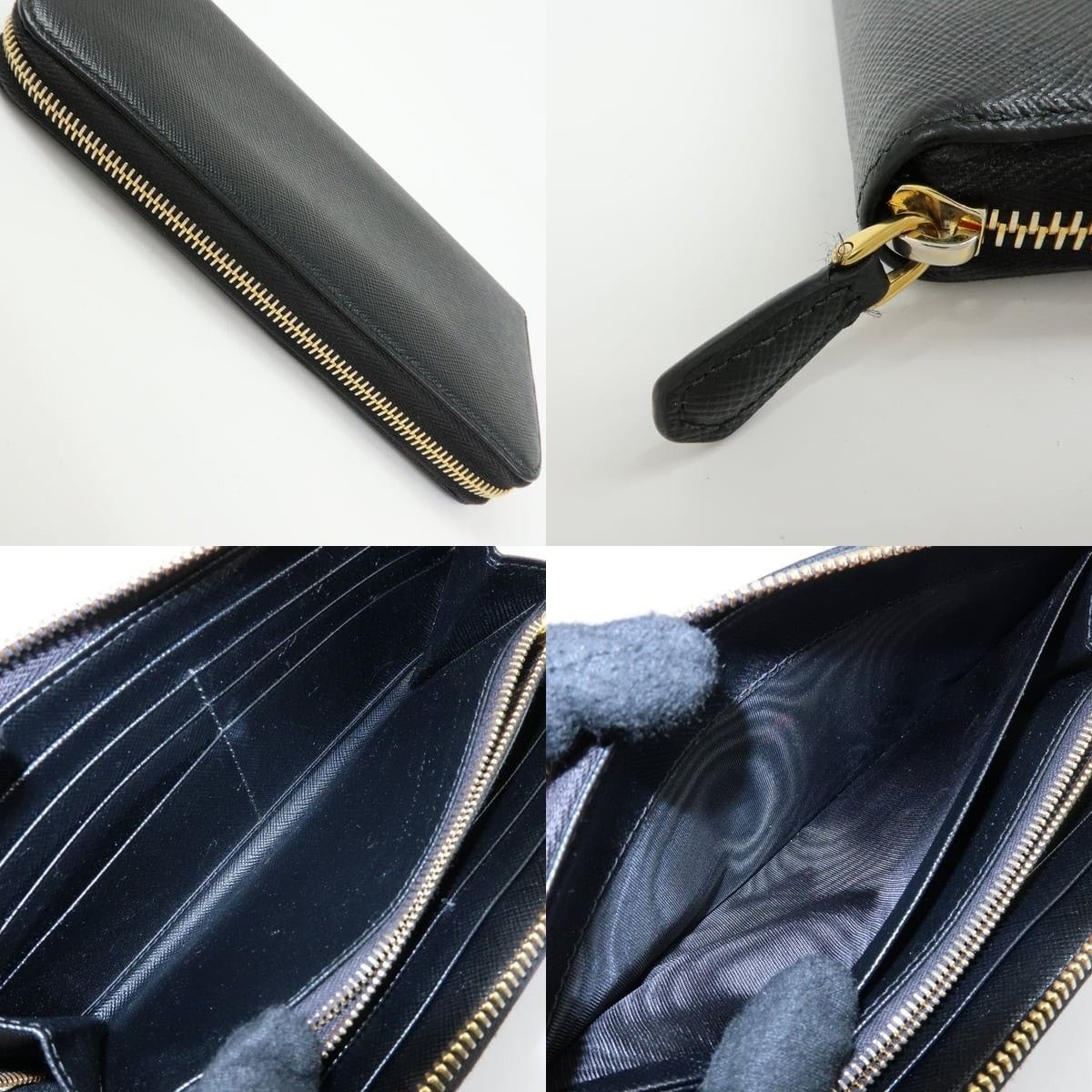 Prada Prada Saffiano Zip Around Wallet Black Size ONE SIZE - 6 Thumbnail