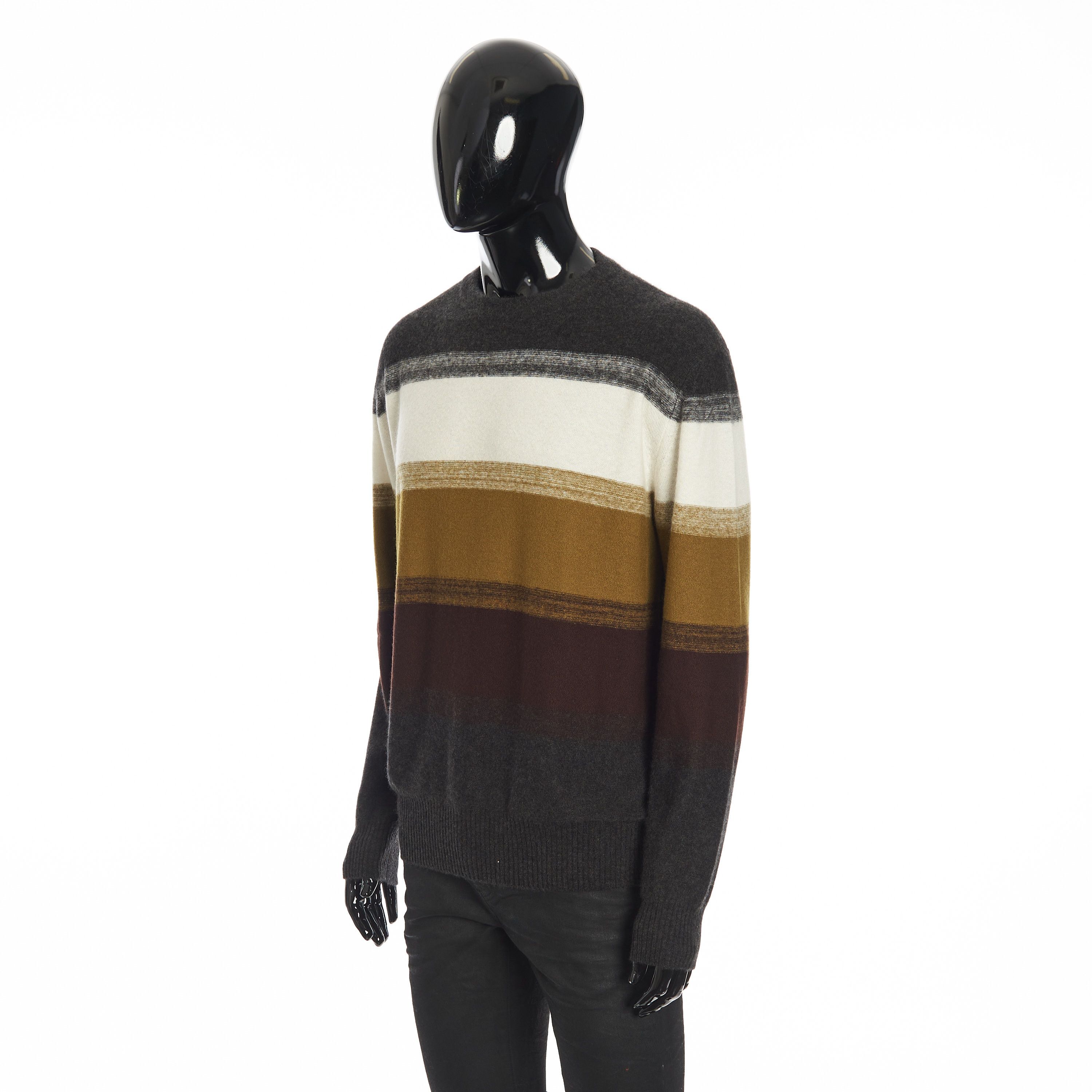 Loro Piana White/Acorn Glenshell Crew Neck Sweater Size US XL / EU 56 / 4 - 2 Thumbnail