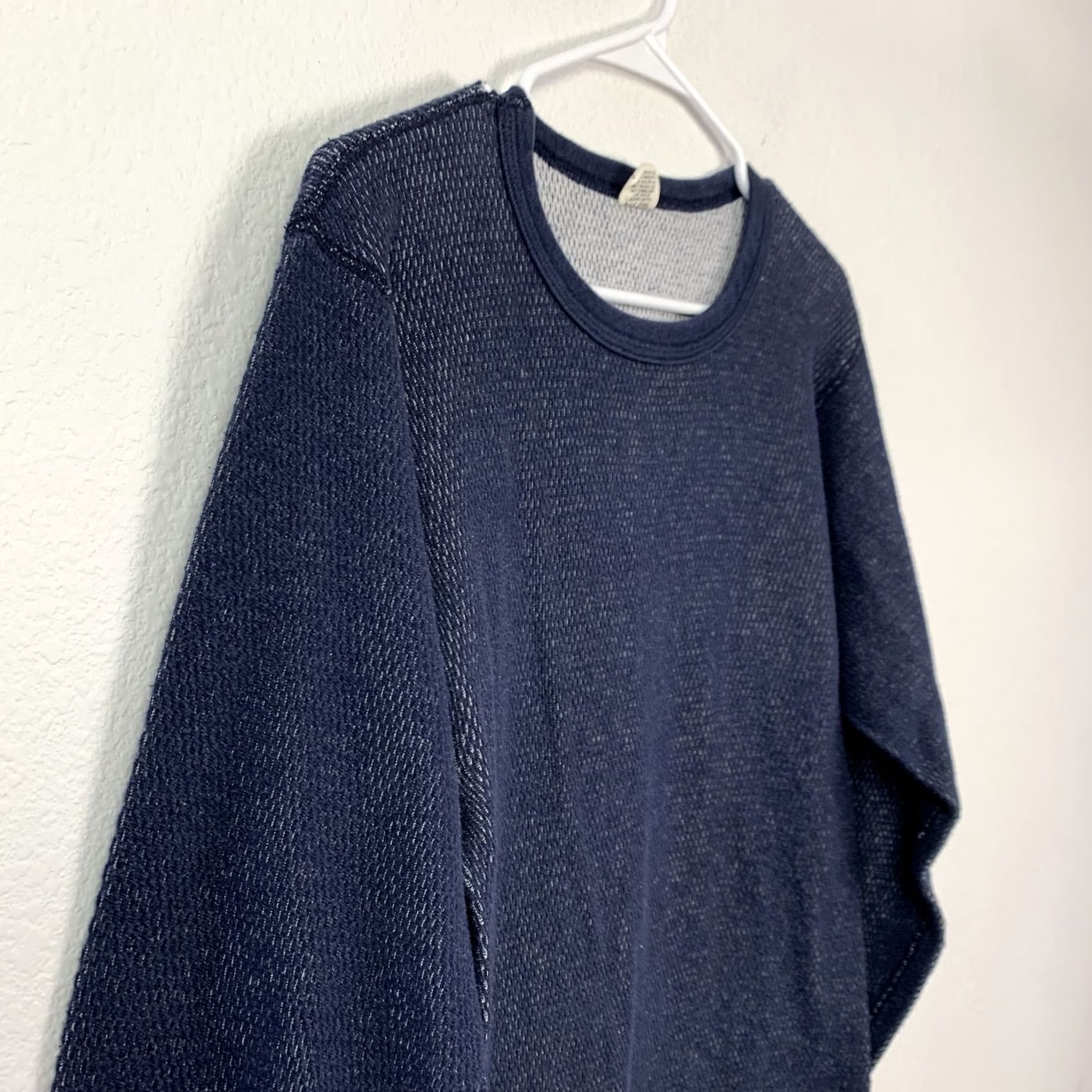 Vintage VINTAGE J.E. Morgan Thermal Shirt XL 46-48 Navy Blue Waffle Knit USA Made Mens Size US XL / EU 56 / 4 - 2 Thumbnail