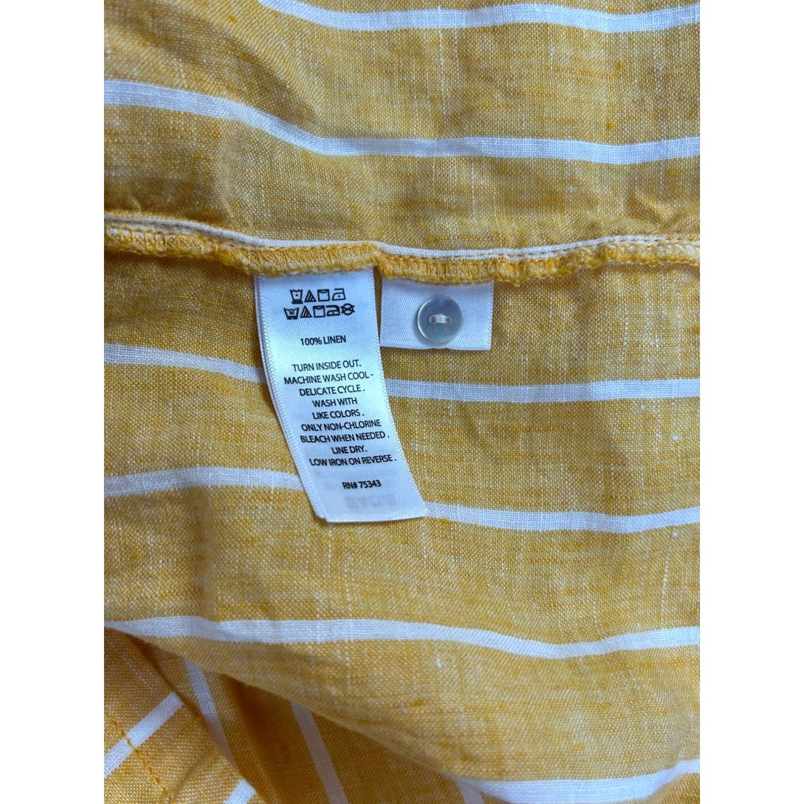 Vintage C&C California Womens Yellow White Striped Linen Button-Up Shirt Top Small NWOT Size S / US 4 / IT 40 - 5 Thumbnail