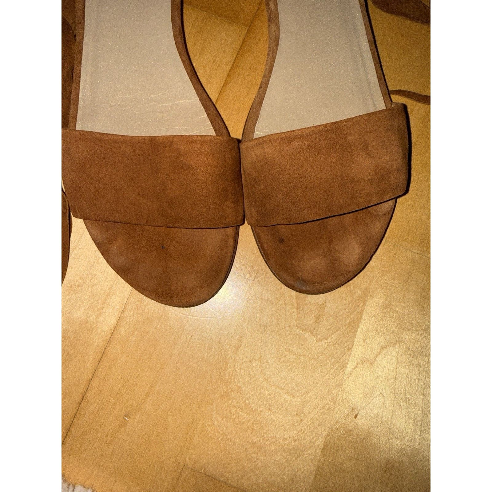 Stuart Weitzman STUART WEITZMAN Suede Corbata Ankle Wrap Sandal Flat 11 Size US 11 / IT 41 - 4 Thumbnail