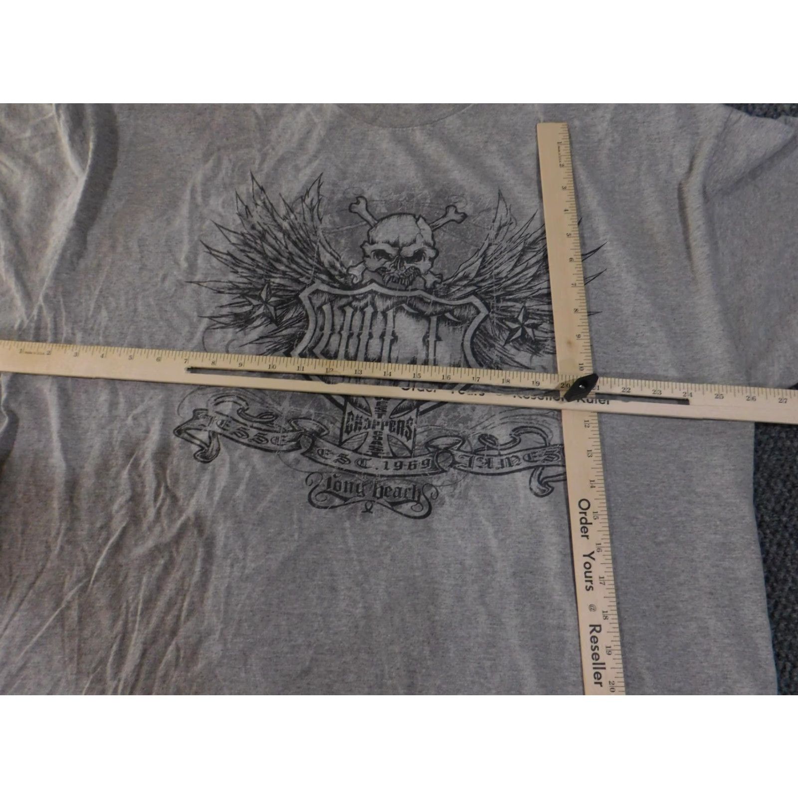 West Coast Choppers VINTAGE West Coast Choppers Shirt Mens 2XL Gray Skull Wings Long Beach Jesse James Tee Size US XXL / EU 58 / 5 - 7 Thumbnail