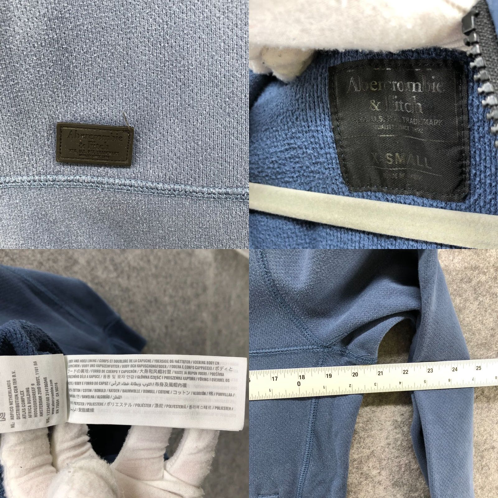 Abercrombie & Fitch Abercrombie & Fitch Hoodie Mens XS Full Zip Blue Fleece Active Zip Pockets Modern Outdoor Size US XS / EU 42 / 0 - 8 Thumbnail