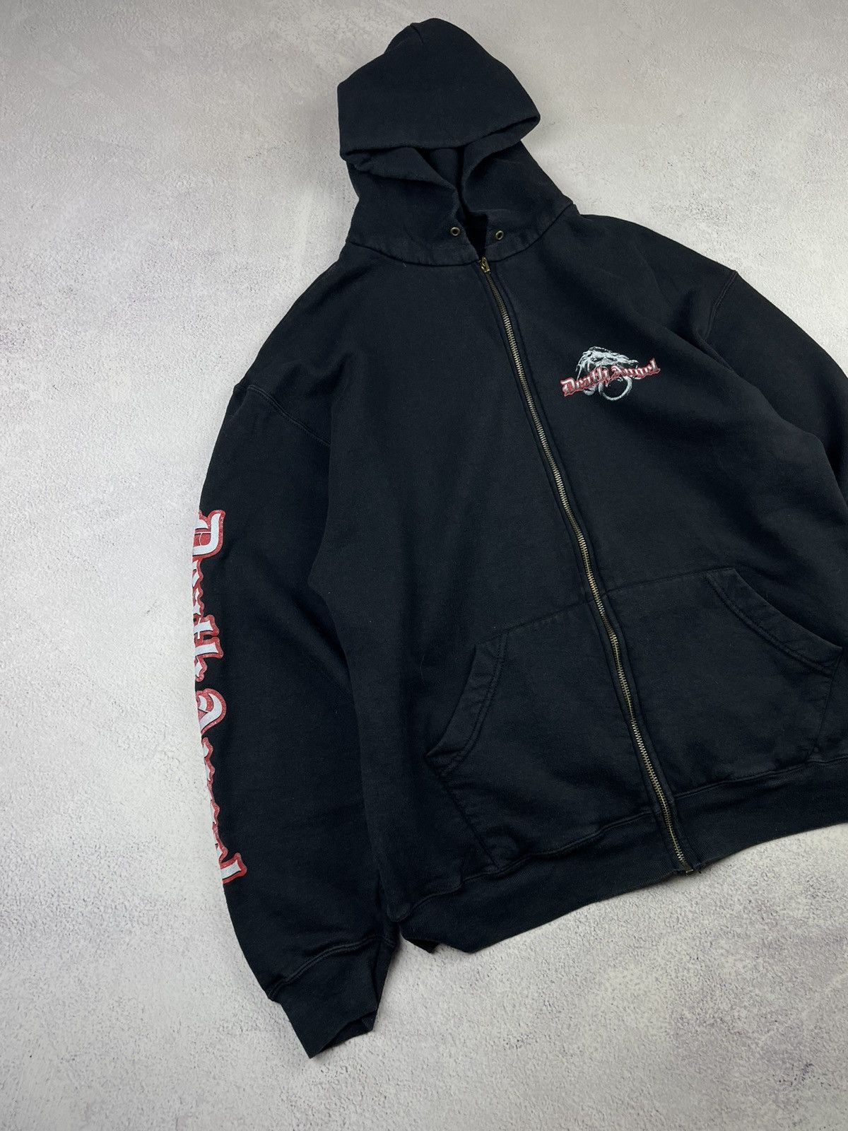 Fruit Of The Loom Death Angel Vintage Y2K Zip Hoodie Black XL Thrash Metal Size US XL / EU 56 / 4 - 2 Thumbnail