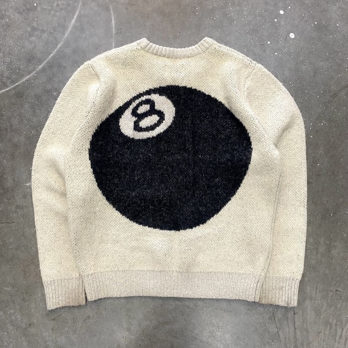 Stussy Fw 21 Stüssy Heavy Brushed Mohair Eight Ball Sweater Ivory 