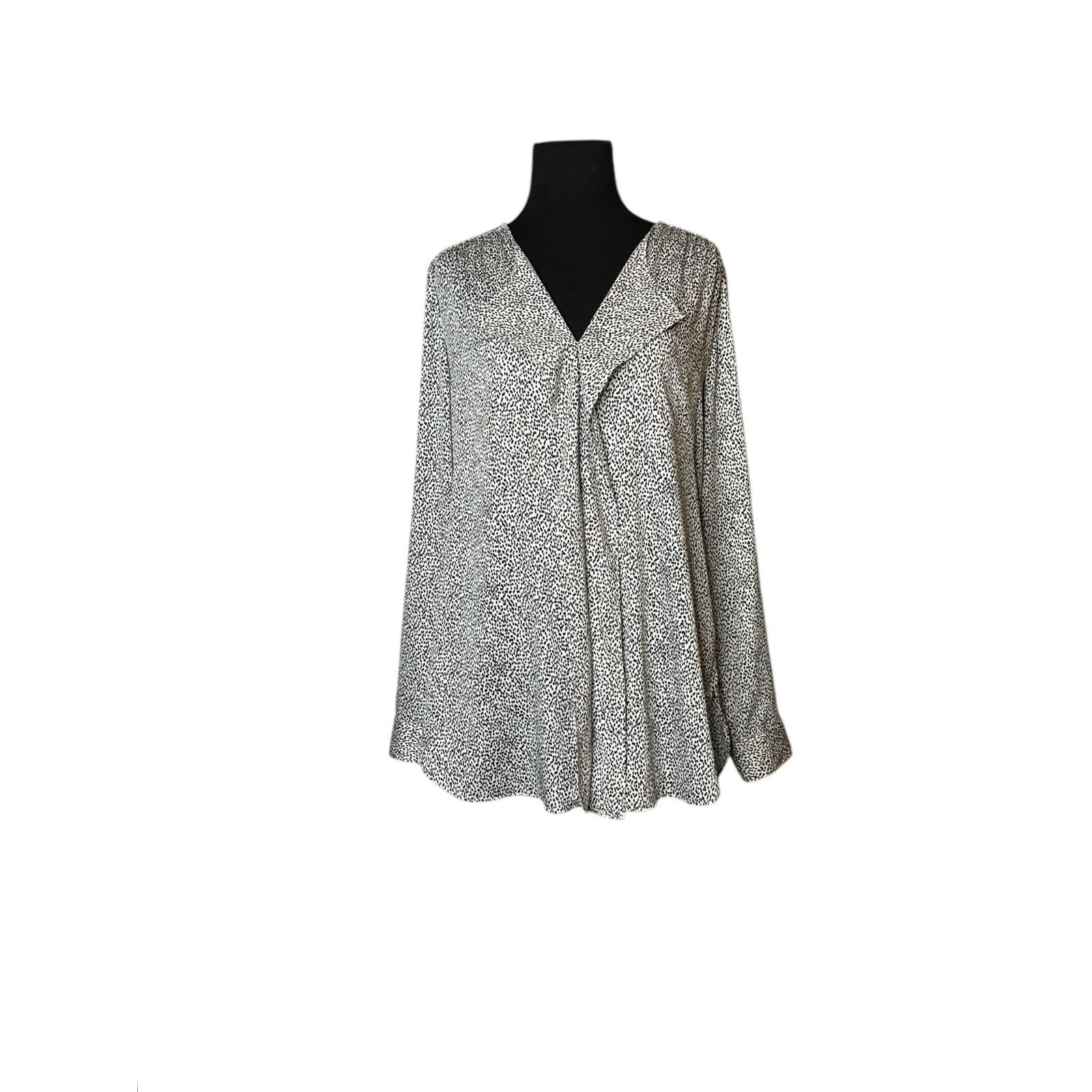 Ann Taylor Ann Taylor white black polka dots long sleeves blouse size 4 Size S / US 4 / IT 40 - 1 Thumbnail