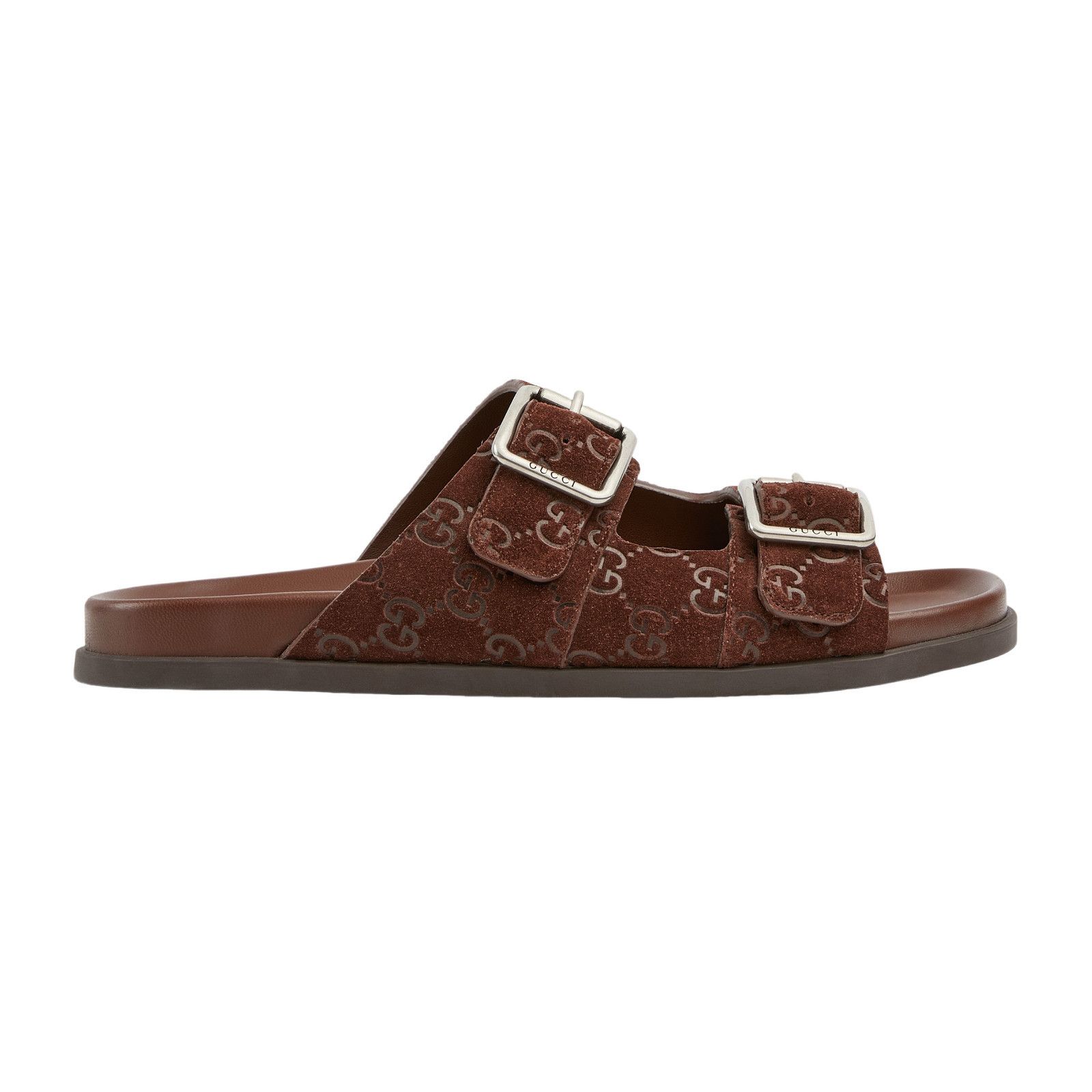 Gucci GUCCI Men's Brown GG Suede Slide Sandals New And Authentic ( Size US 10.5 / EU 43-44 - 2 Thumbnail