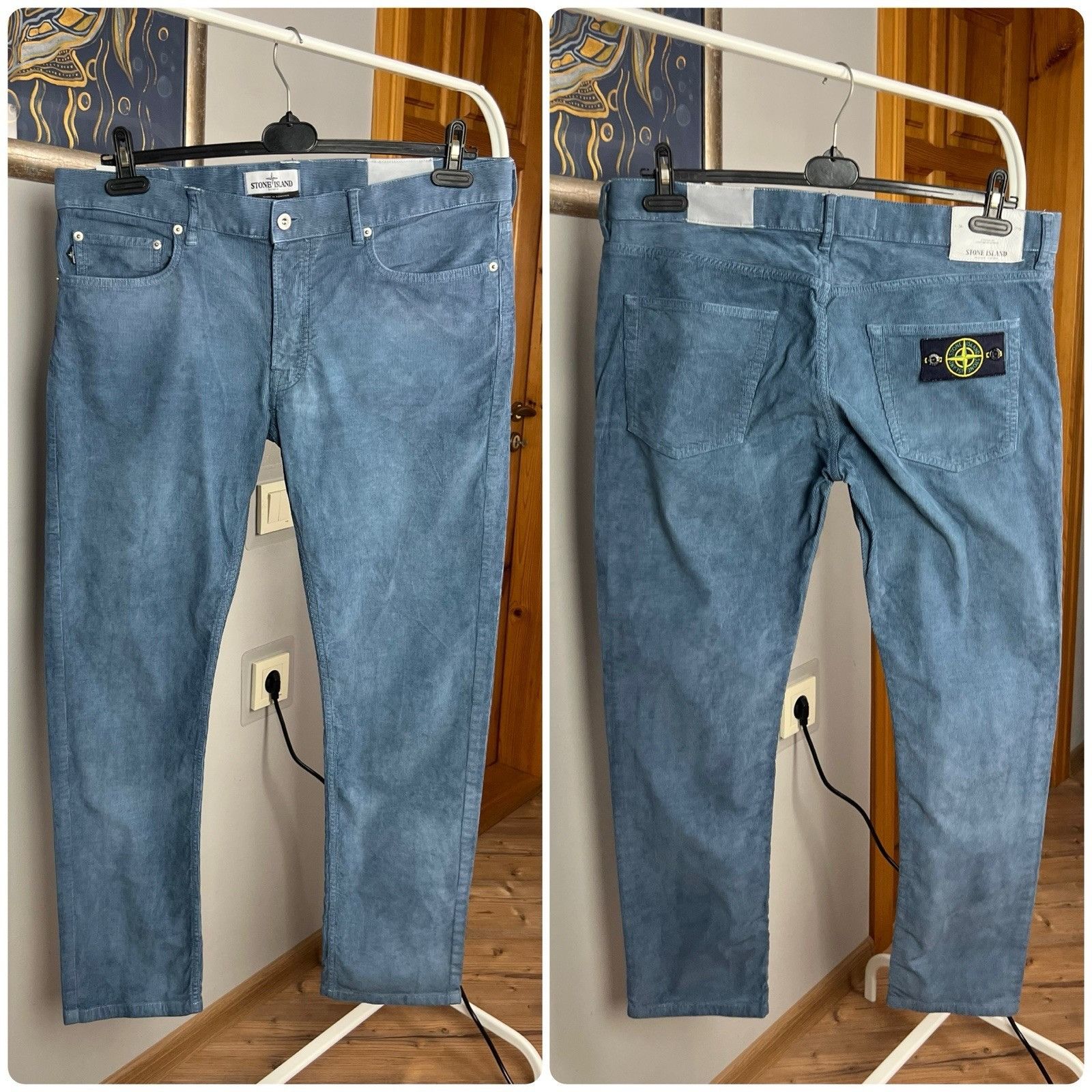 Stone Island MINT! Stone Island Blue Corduroy Pants Size W 36 L 34 Size US 36 / EU 52 - 1 Thumbnail