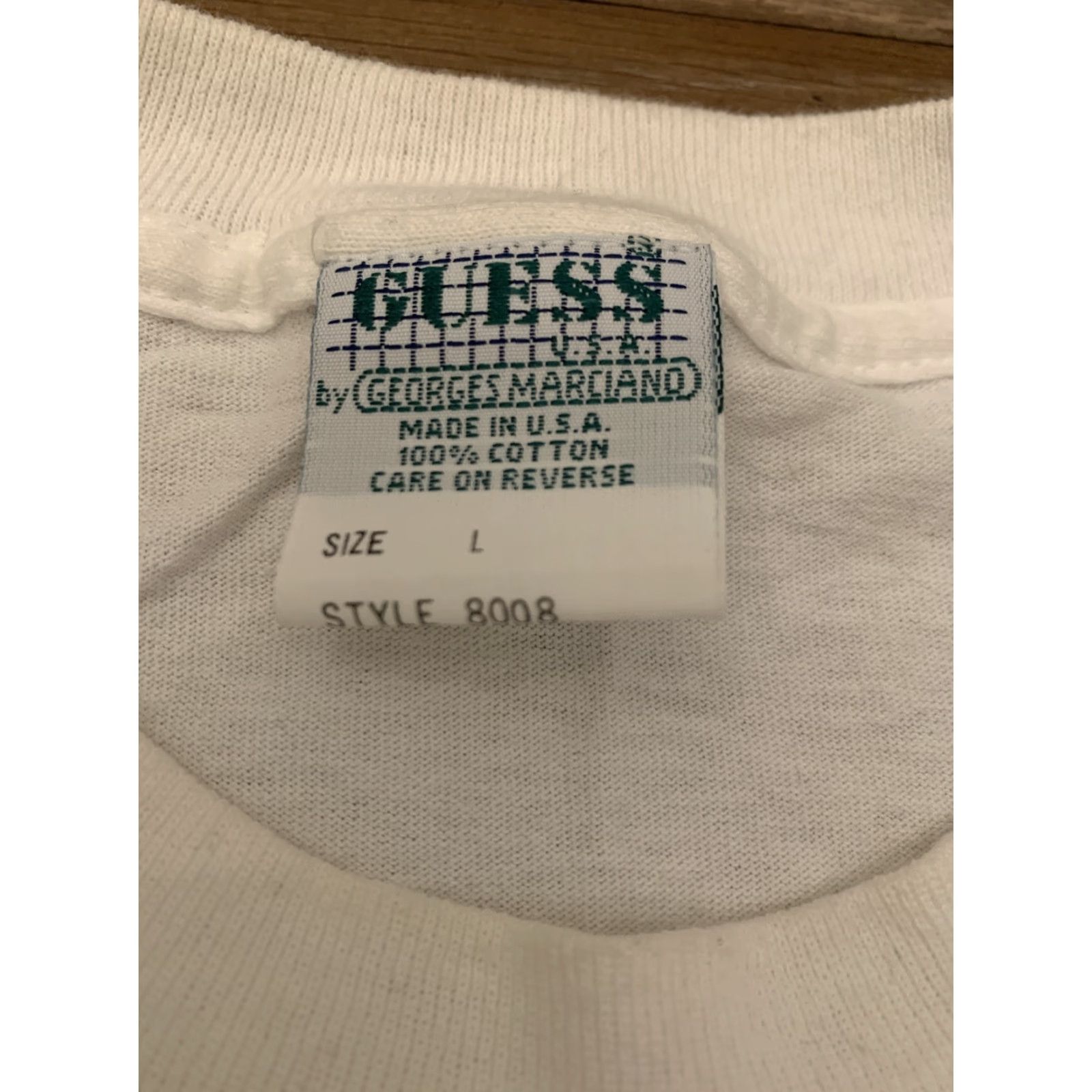 Guess VINTAGE Guess Shirt 1991 Georges Marciano White L Graphic Tee Mens 1990s Hip Hop Size US L / EU 52-54 / 3 - 3 Thumbnail