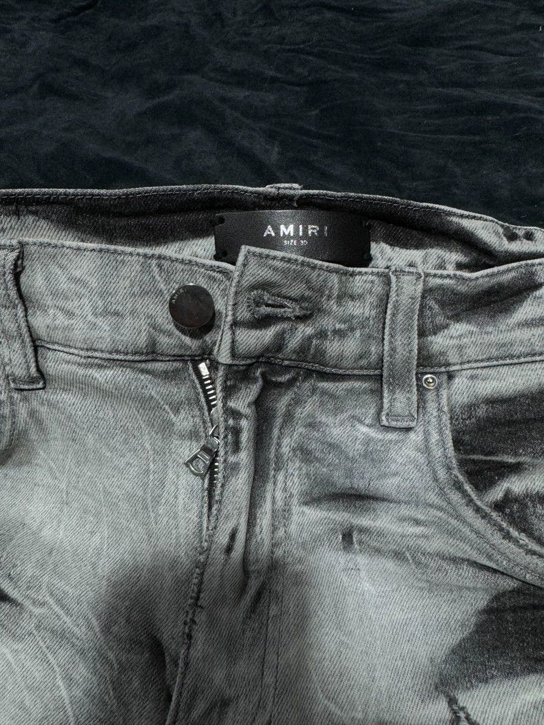 Amiri Amiri Snow-washed grayish-white lightning pattern patchwor Size US 30 / EU 46 - 5 Thumbnail