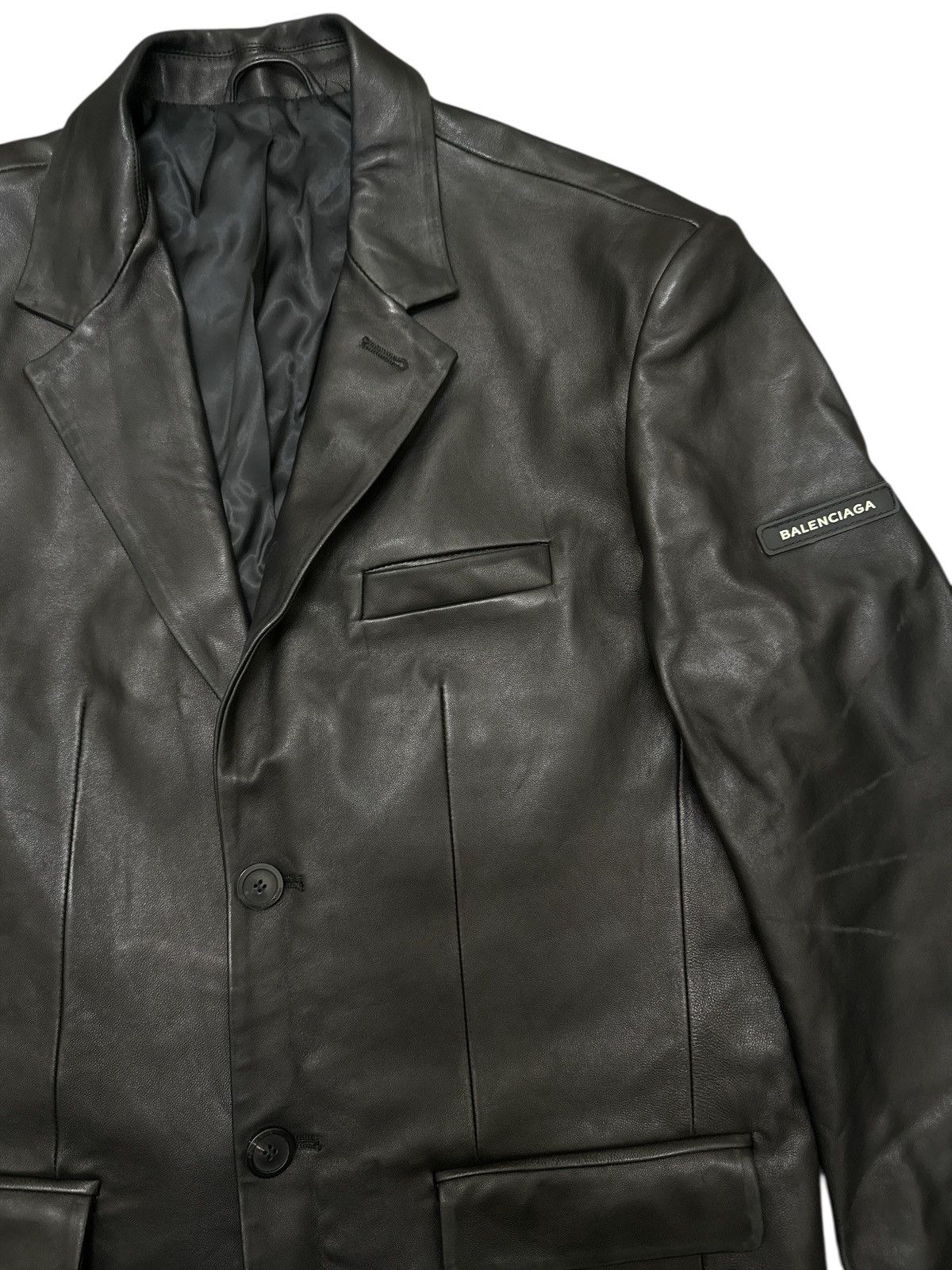 Balenciaga Vintage Balenciaga Leather Jacket Size 36R - 2 Thumbnail