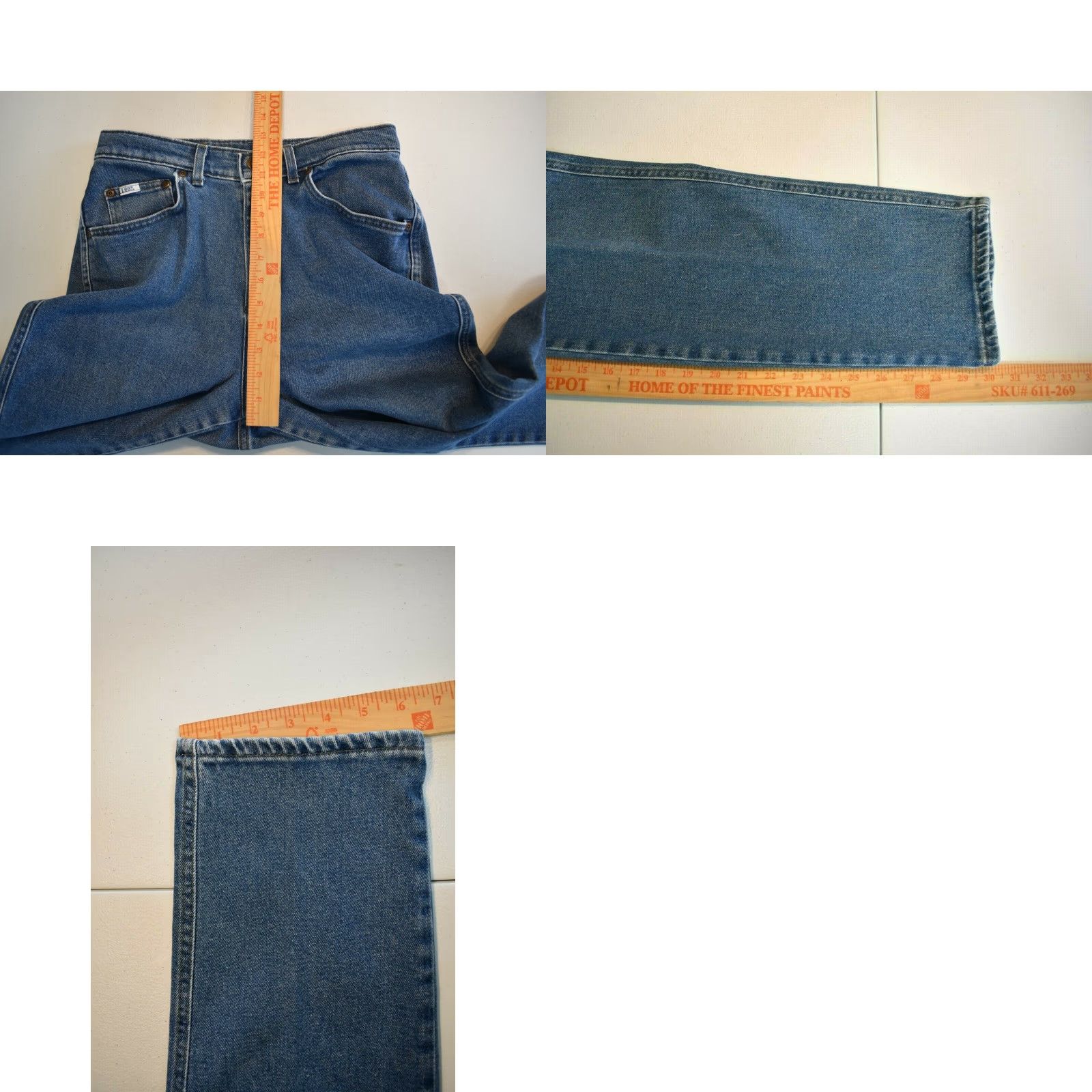 Lee VINTAGE Lee Jeans Womens 12 29x30 High Waisted Tapered Mom Classic Denim Blue 29 30 Mens Womens Size 29" - 8 Thumbnail