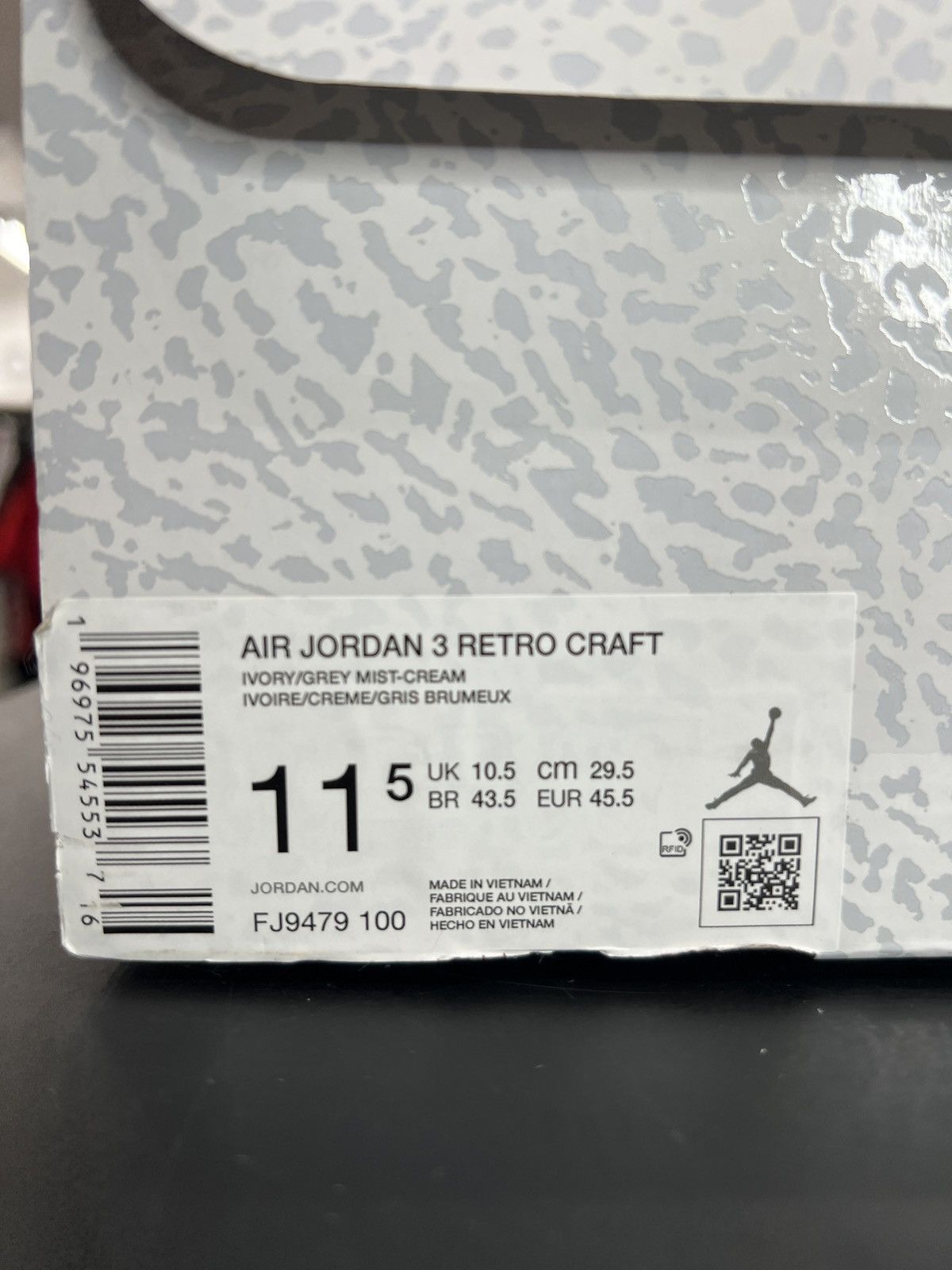 Jordan Brand Air Jordan 3 Craft Ivory Sz. 11.5 (2024) Size US 11.5 / EU 44-45 - 11 Thumbnail