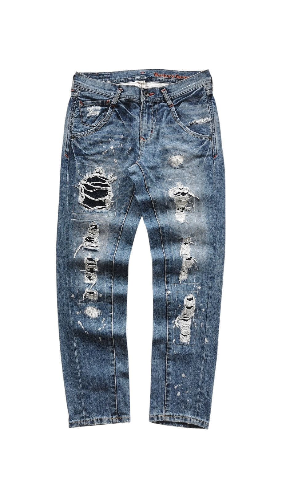 Kapital Ripped Distressed Worker’s Garage Jeans Size 29" - 1 Thumbnail
