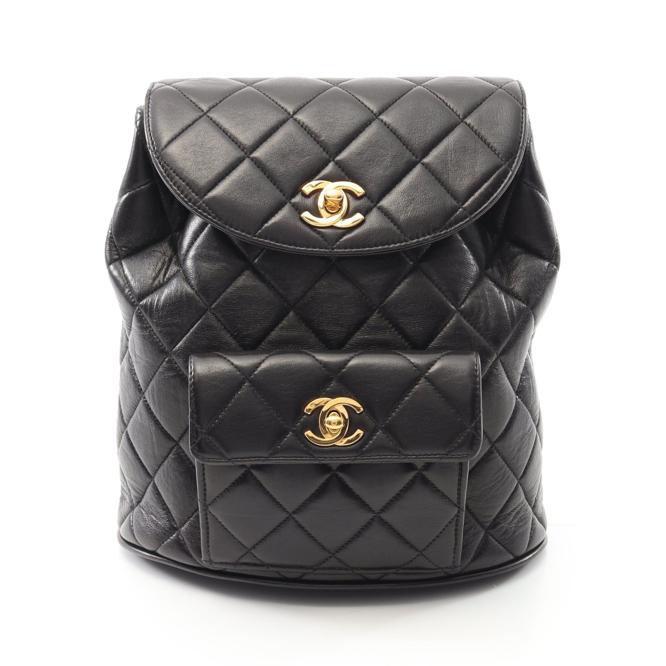 Chanel Chanel Matelasse Backpack Rucksack Lambskin Black Gold Hardware Size ONE SIZE - 1 Thumbnail