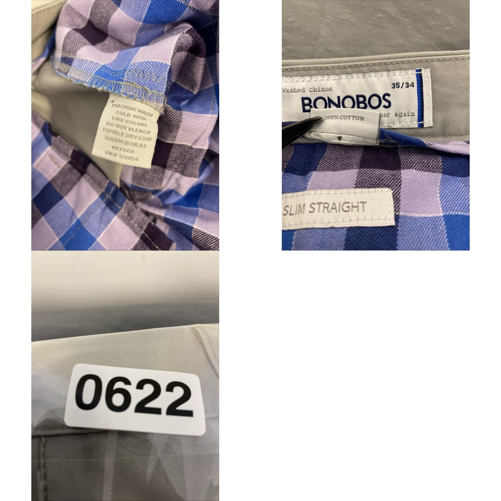 Bonobos Bonobos Mens Chino Pants Slim 35x34 Gray Cotton /0622 Chino Pants Mens Regular Slim Gray Cotton Men’s 35 34 Size US 35 - 8 Thumbnail