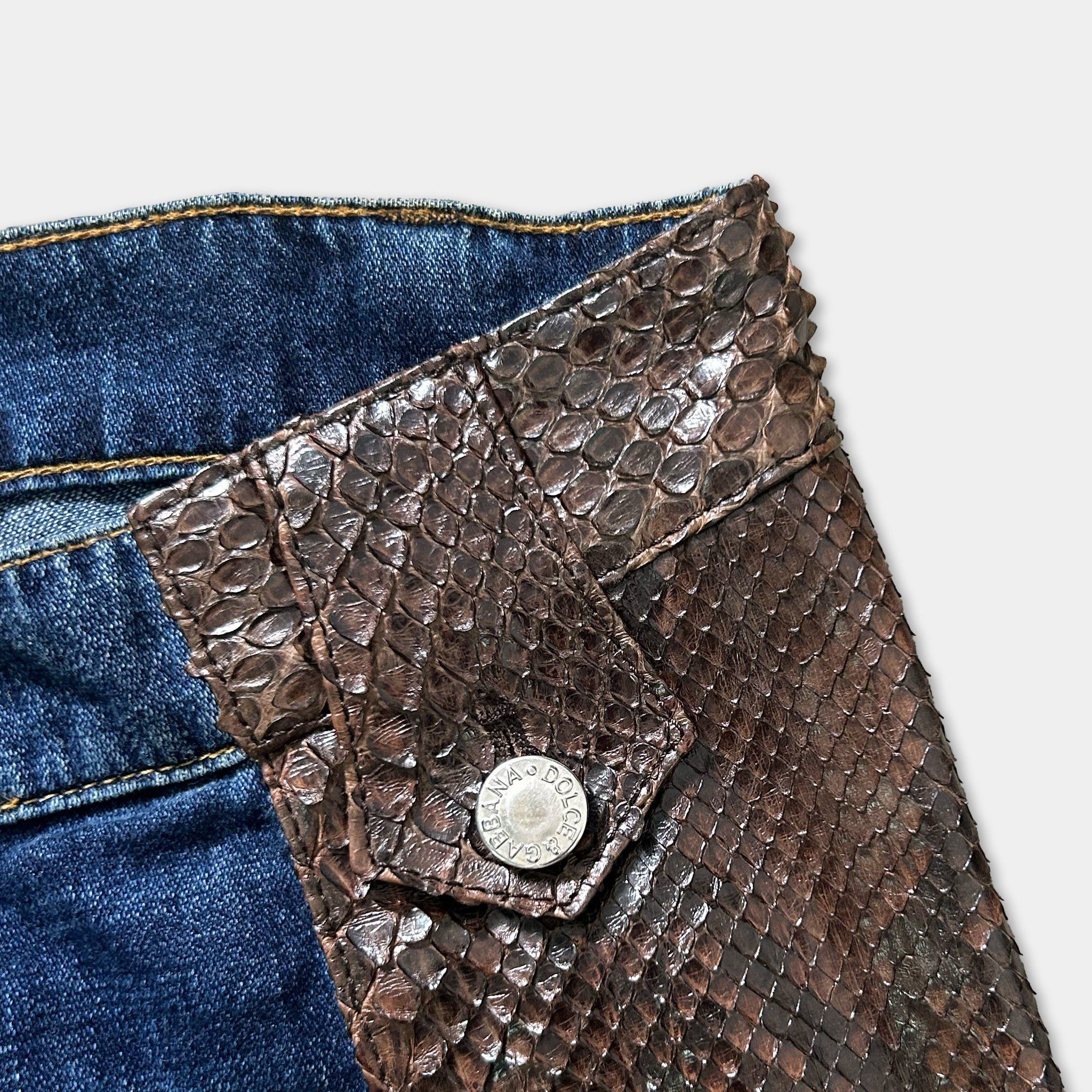 Dolce & Gabbana Dolce & Gabbana 2010's Genuine Python Denim Jeans Size US 30 / EU 46 - 4 Thumbnail