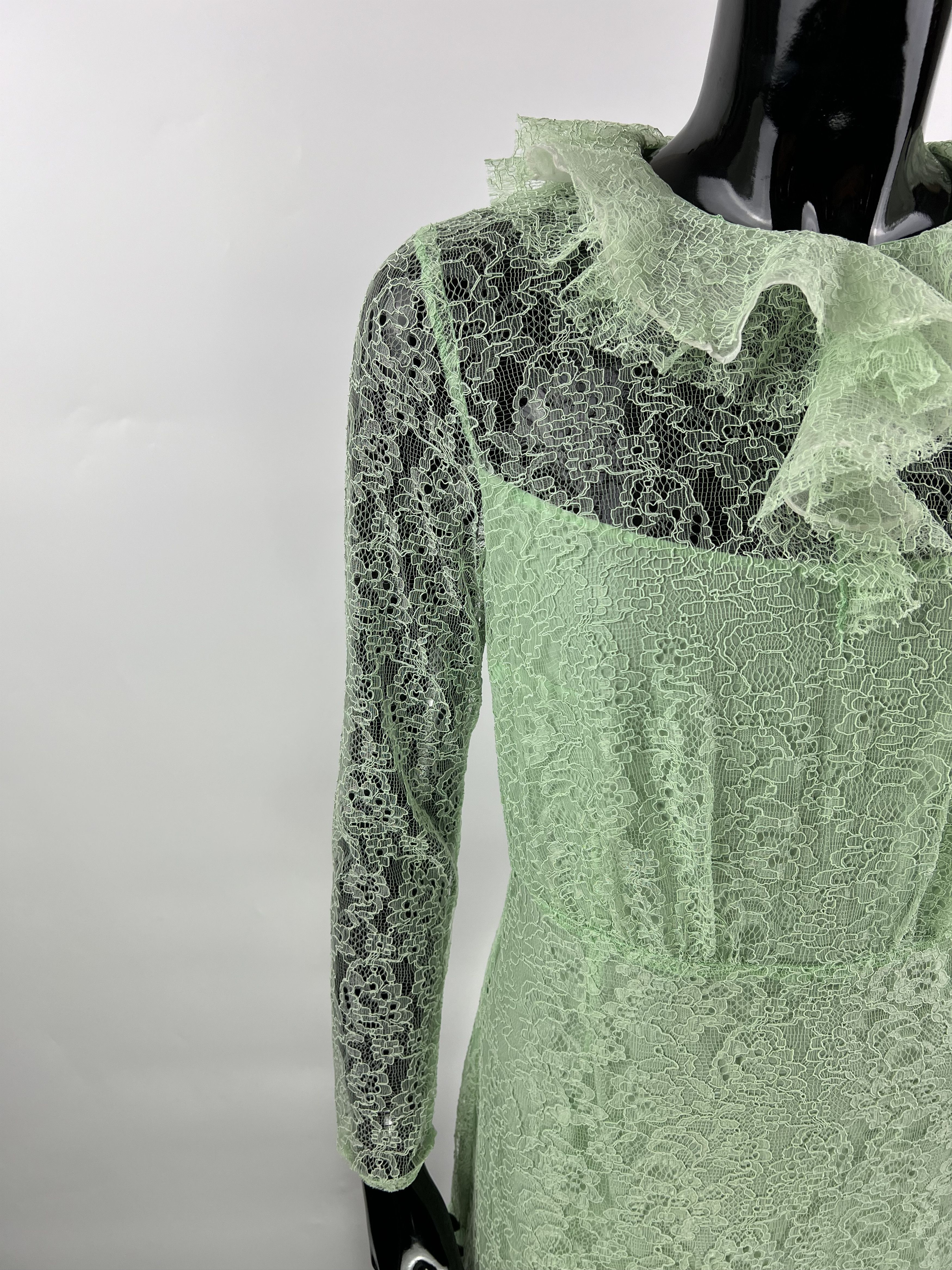 Sandro Sandro Mint Guipure Lace Long Sleeve Mini Dress Size 36 Size XS / US 0-2 / IT 36-38 - 4 Thumbnail