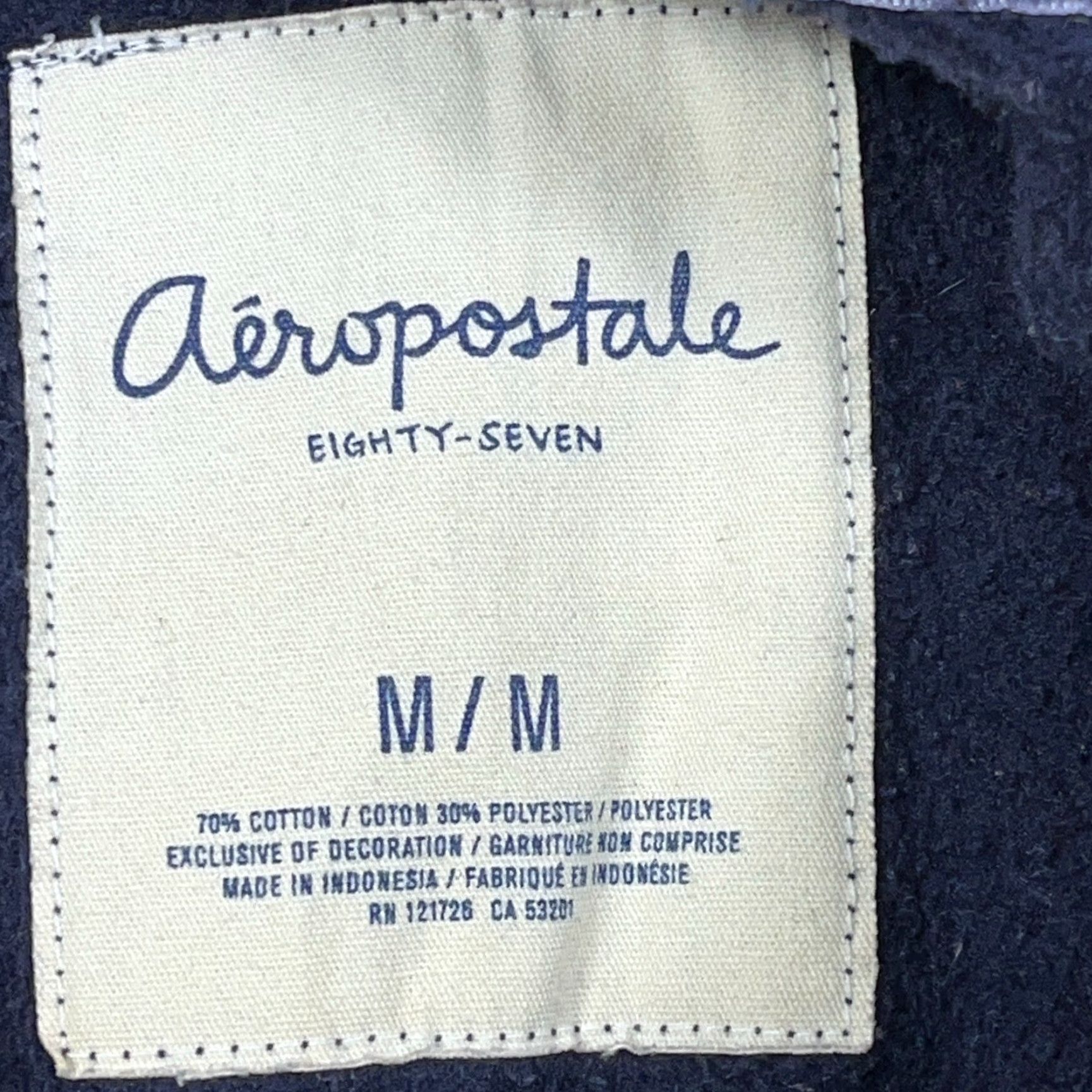 Vintage VINTAGE Aeropostale Hoodie Women M Blue Sweatshirt Logo 90s Pullover Hooded All Seasons 2000s Beach Modern Casual Logo Size M / US 6-8 / IT 42-44 - 3 Thumbnail