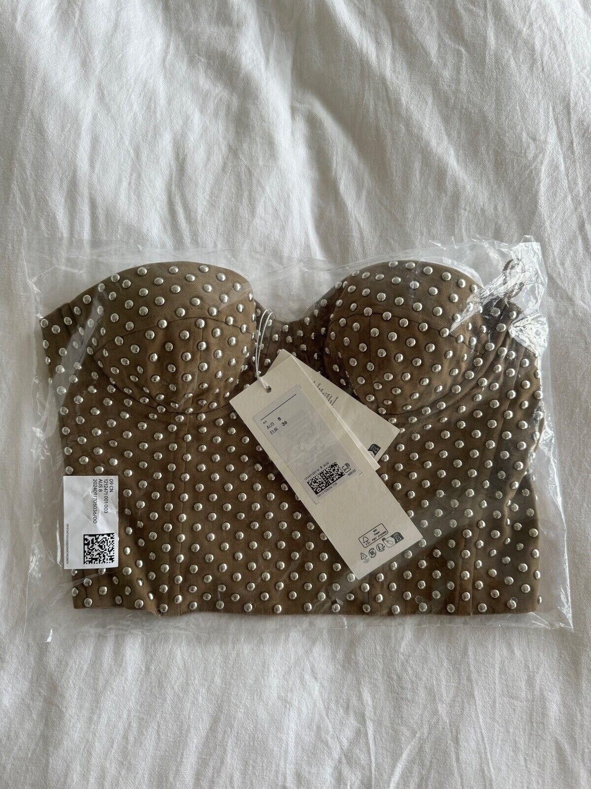 rokh new H&M HM Rokh Hwang 8 36 4 Wool Blend Studded Corset Top Size S / US 4 / IT 40 - 1 Preview