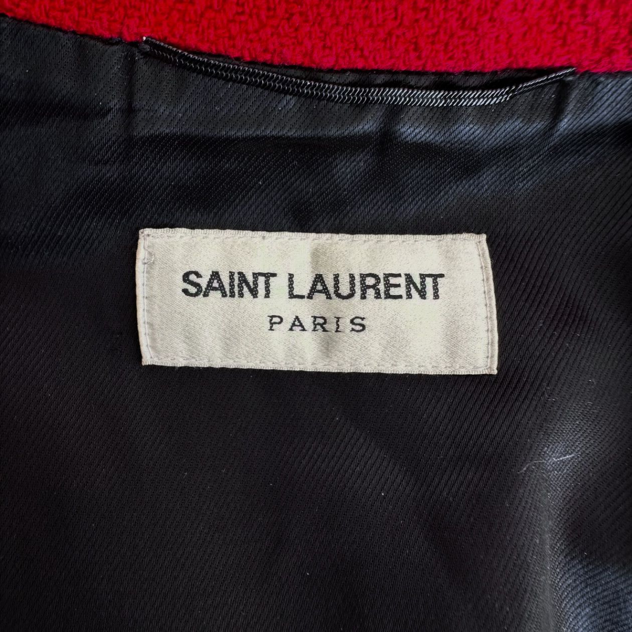 Saint Laurent Paris Saint Laurent FW16 Ray Striped Red Teddy Jacket Size US M / EU 48-50 / 2 - 6 Thumbnail