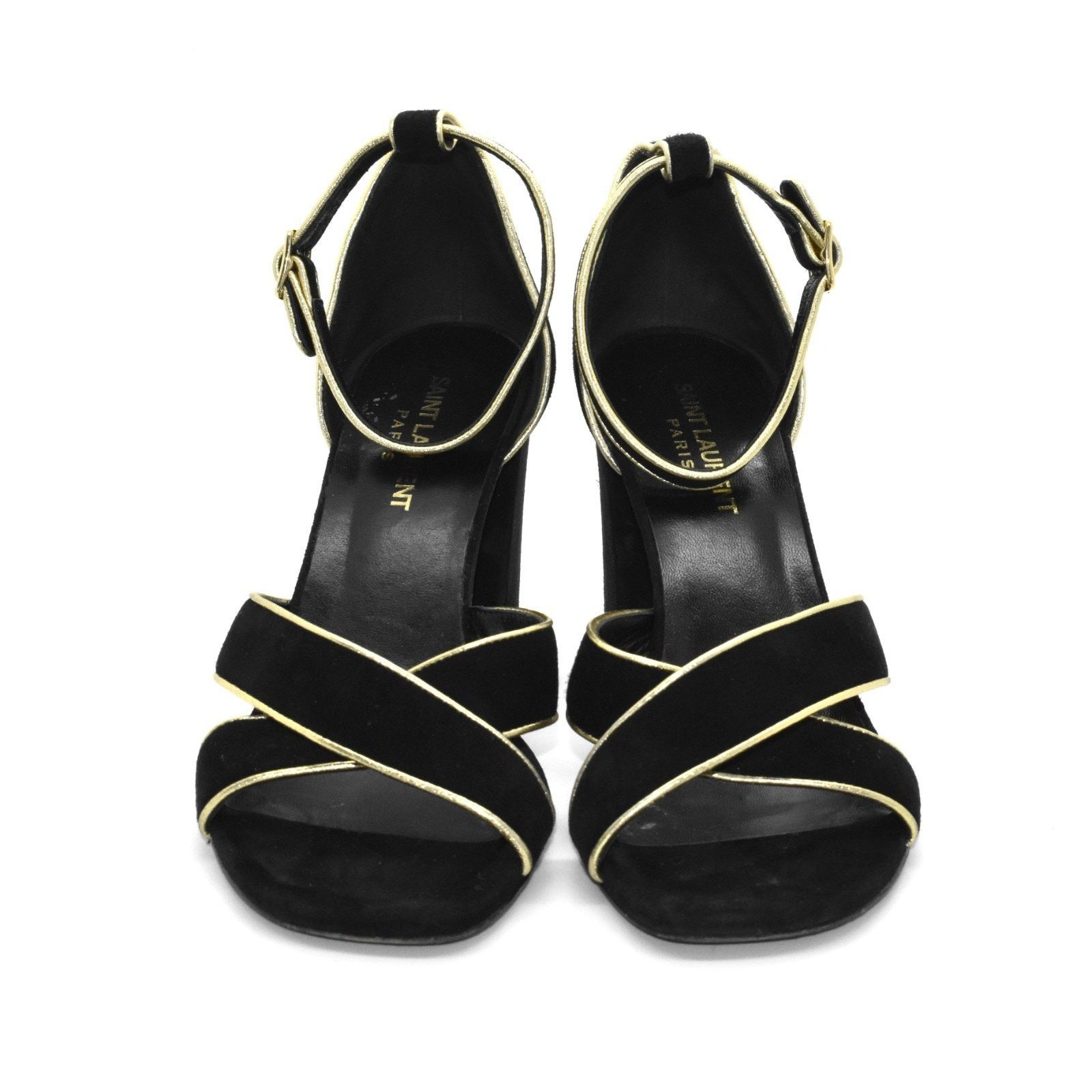 Yves Saint Laurent YVES SAINT LAURENT Black Suede Ankle Strap Sandal Heels 38 Size US 8 / IT 38 - 5 Thumbnail