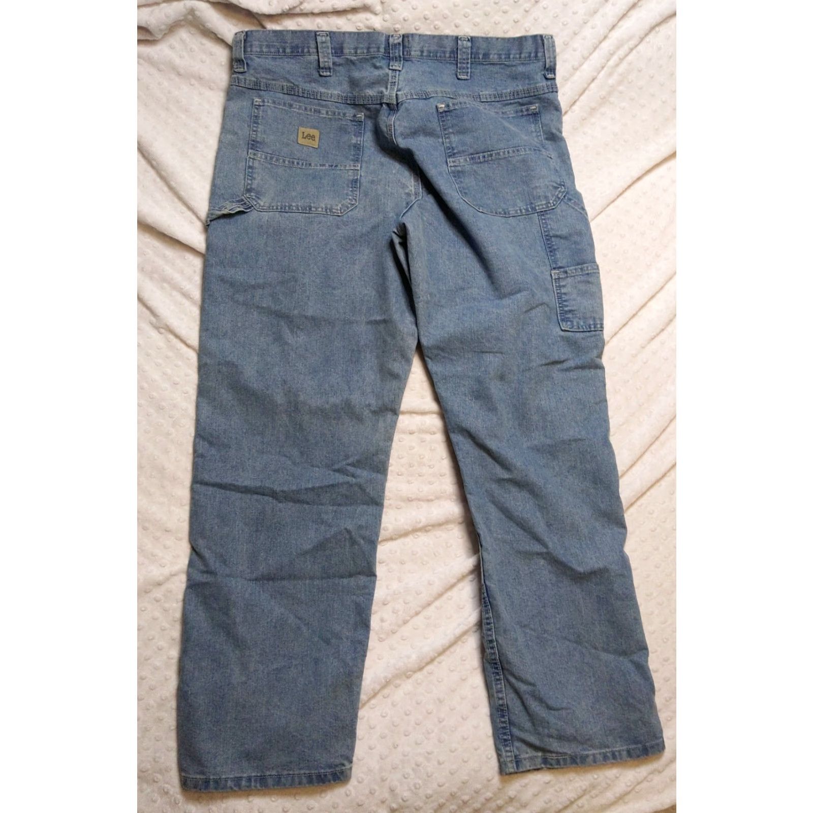 Lee Lee Jeans Mens 38x32 Blue Loose Fit Workwear Distressed Vintage Mexico Jeans Straight 90s Grunge USA Mens Size US 38 / EU 54 - 6 Thumbnail