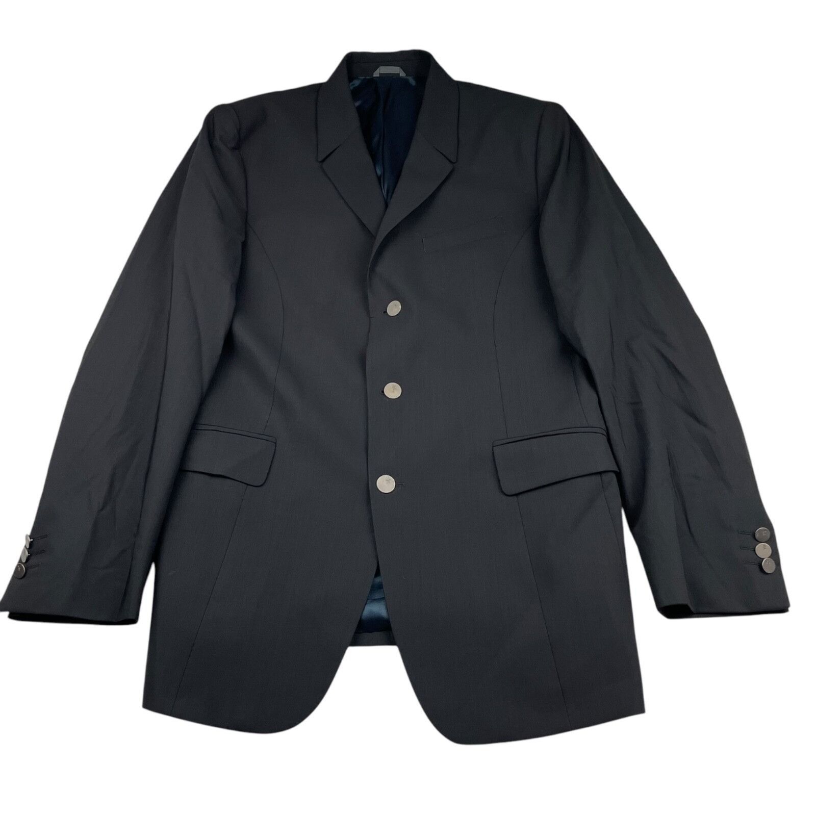 Thierry Mugler Thierry Muggler Men’s 100% Wool Metal Button Suit Black • 42 Size 42L - 2 Thumbnail