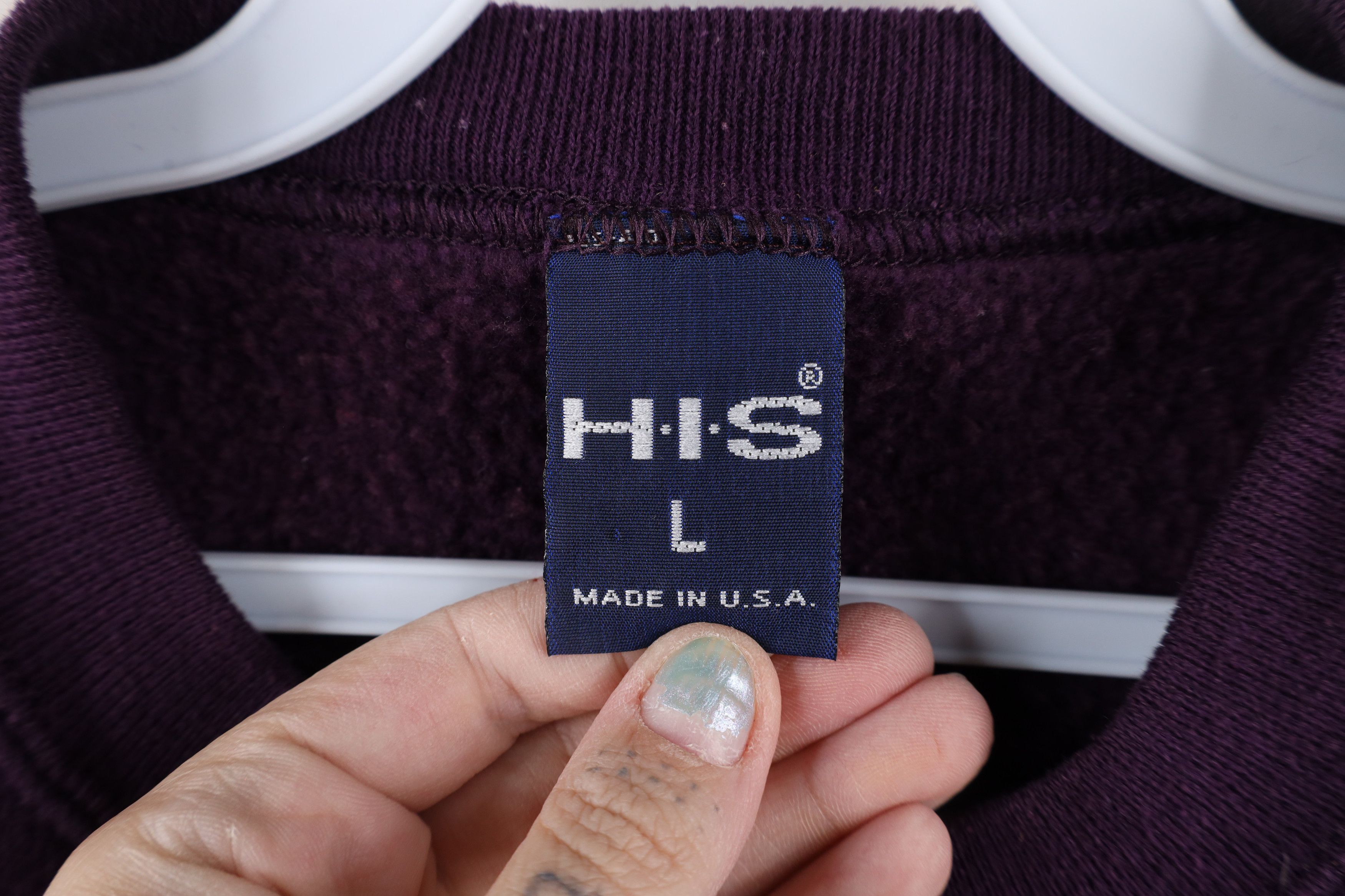 Vintage Vintage 90s Streetwear Crewneck Sweatshirt Eggplant Purple Size US L / EU 52-54 / 3 - 4 Thumbnail