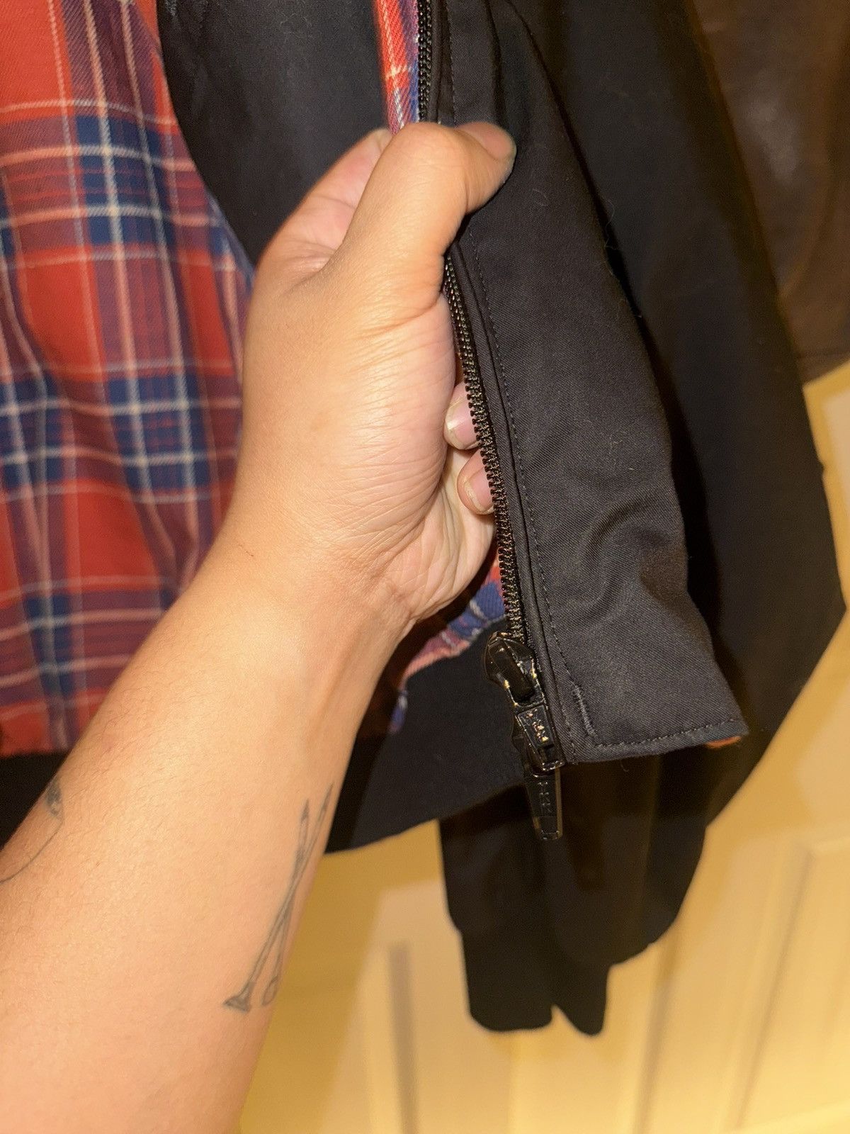 Kapital Kapital Sham Bomber Jacket Black Cotton Twill Plaid Zip Size US M / EU 48-50 / 2 - 8 Thumbnail