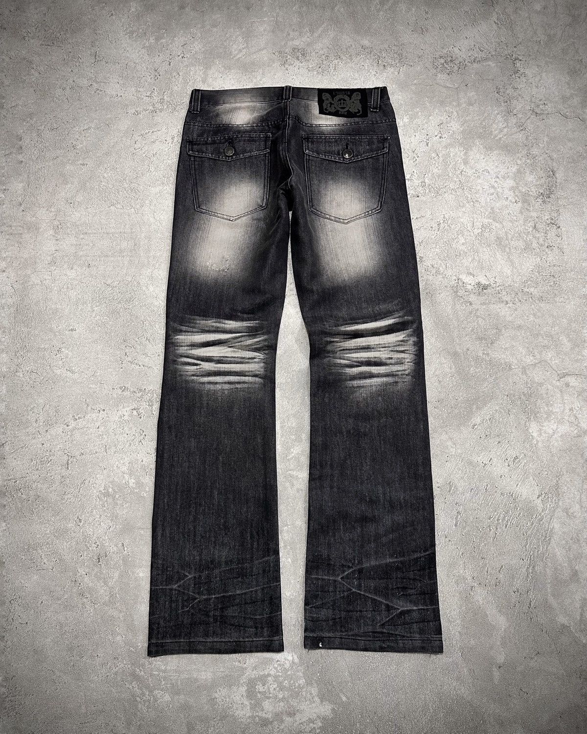 Japanese Brand Lowbox Black Washed Flare Jeans Lgb Style Size US 30 / EU 46 - 3 Thumbnail