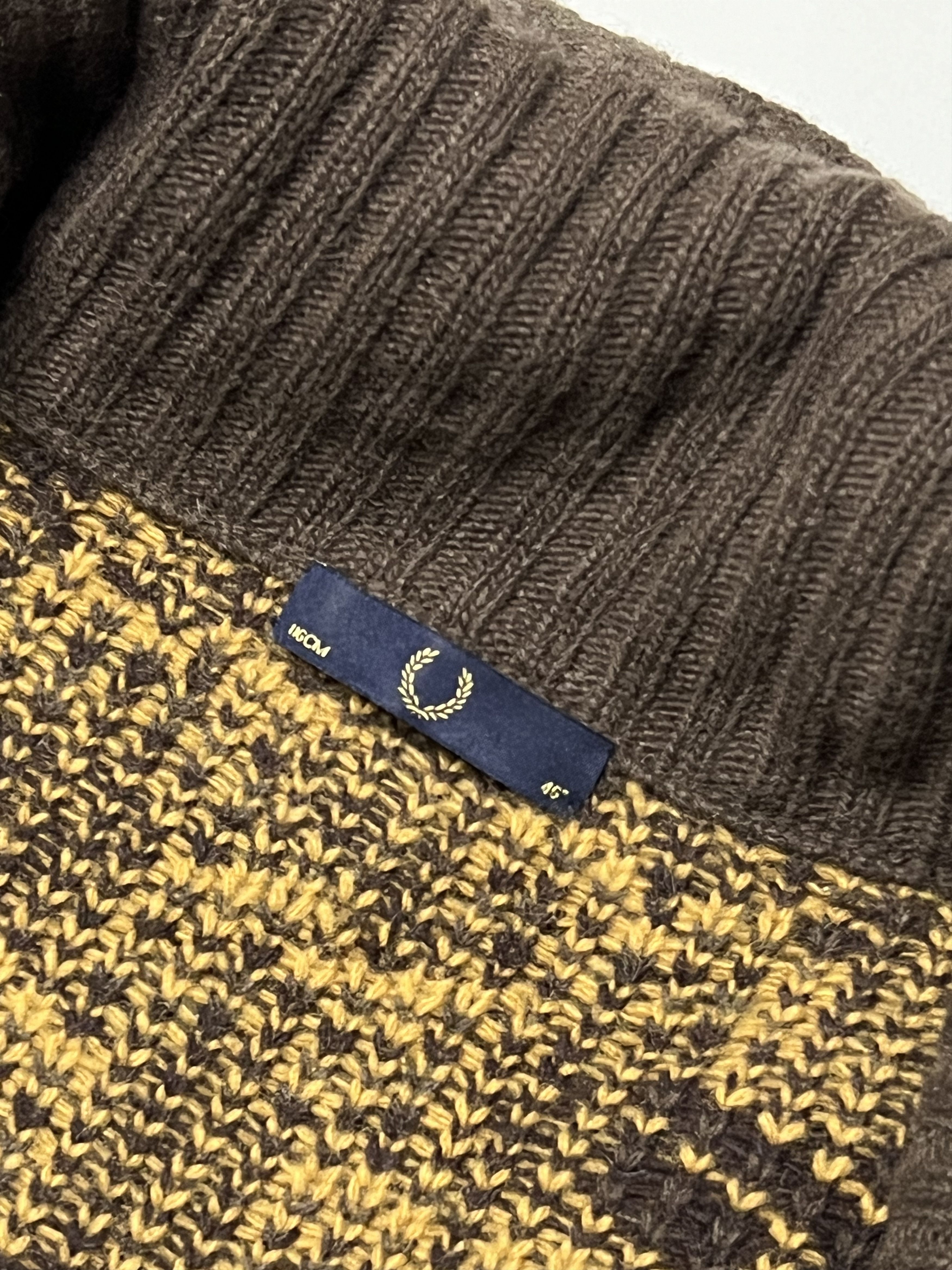 Fred Perry × Vintage Fred perry chunky jacquard vintage cardigan sage men’s Size US XL / EU 56 / 4 - 5 Thumbnail