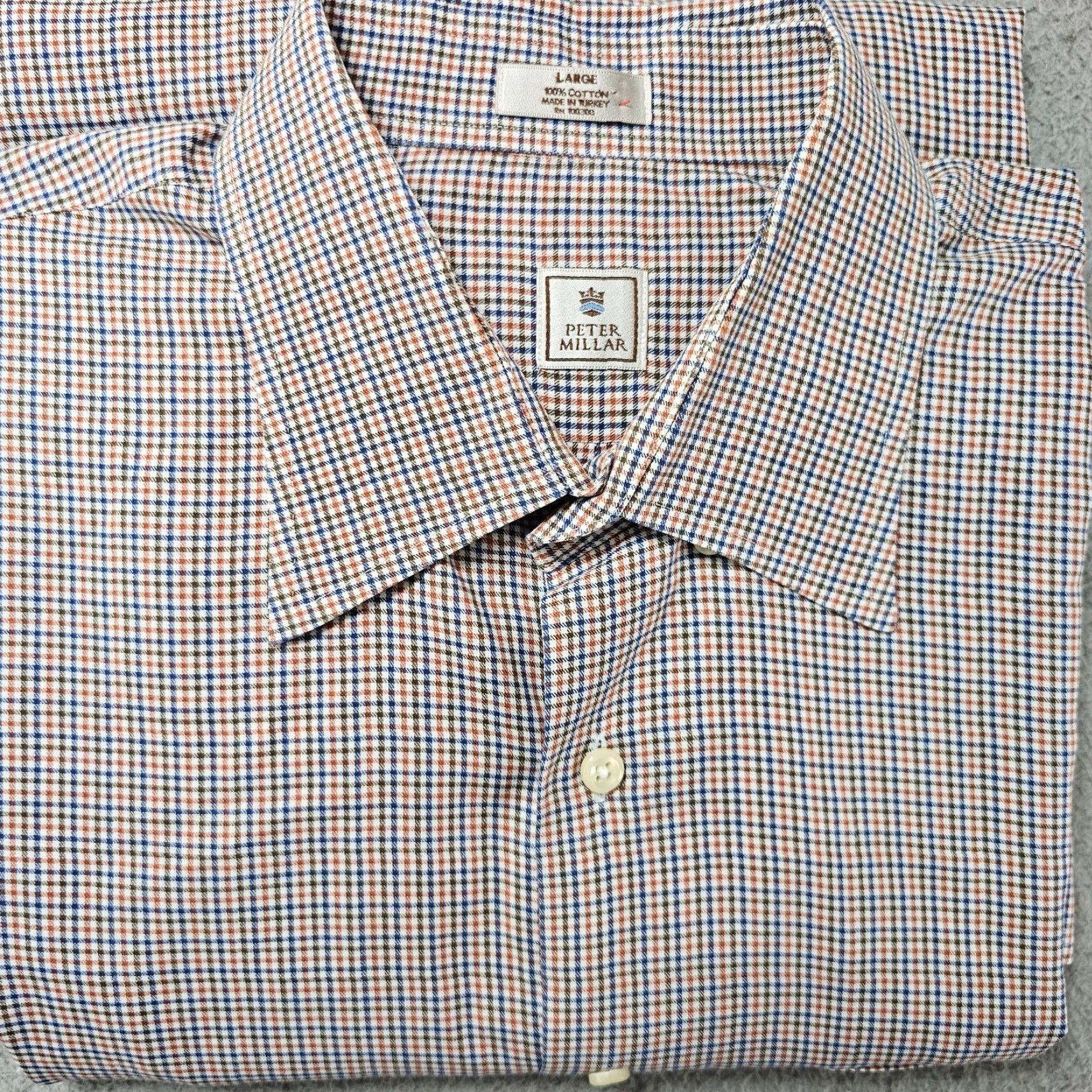 Peter Millar Peter Millar Shirt Mens Large Multicolor Gingham Woven Button-Up Cotton Size US L / EU 52-54 / 3 - 2 Thumbnail