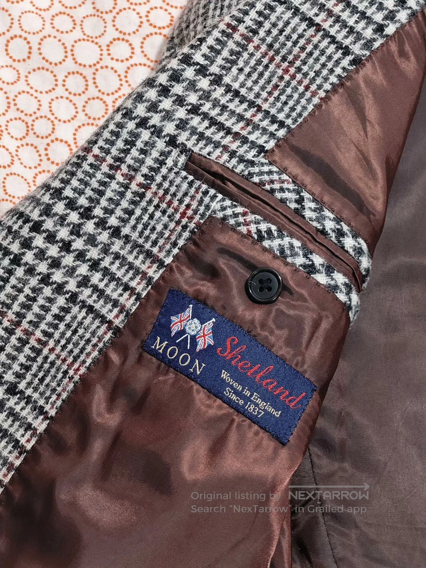 Japanese Brand British Moon Tweed Wool Blazer. Size US S / EU 44-46 / 1 - 7 Thumbnail