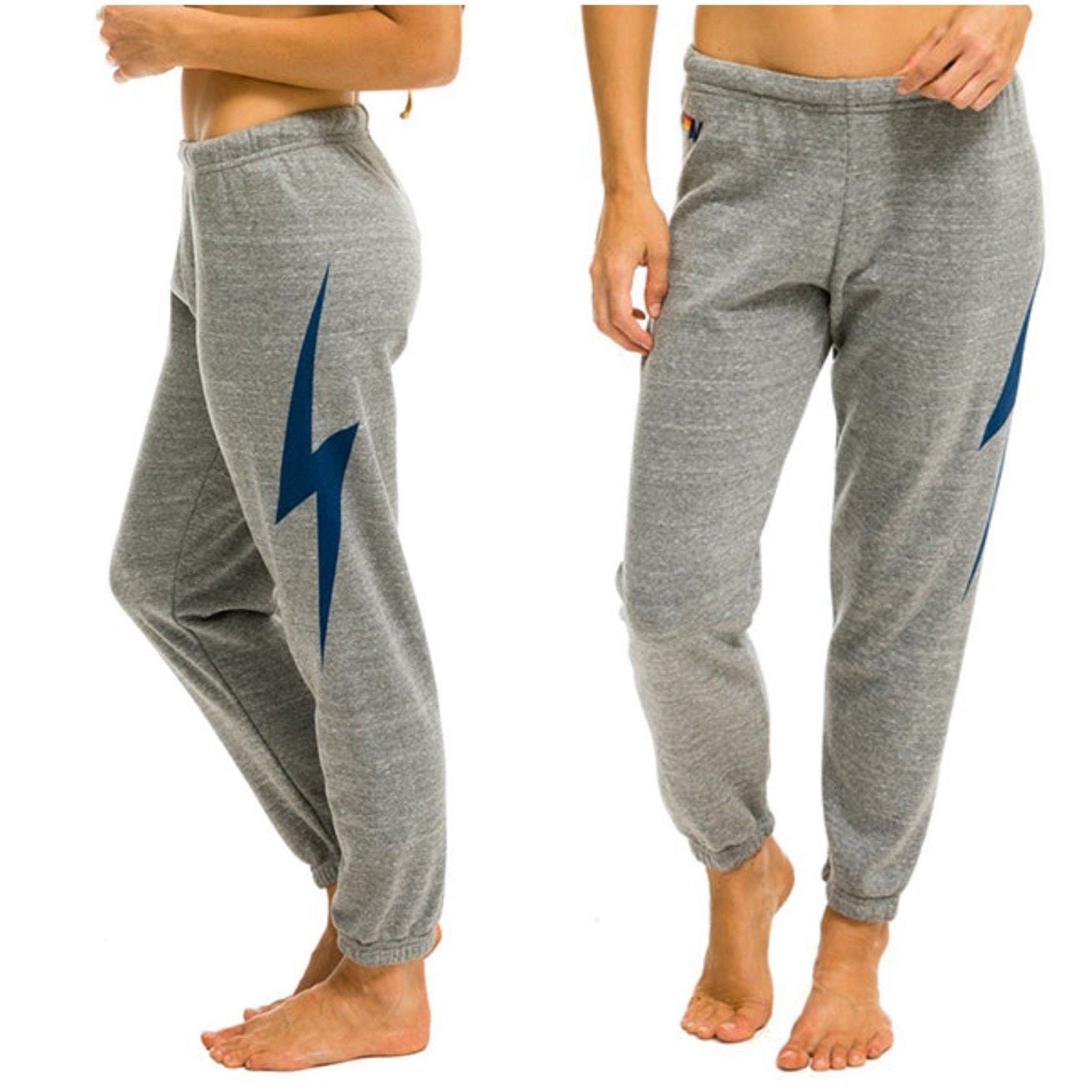Aviator Nation Aviator Nation Bolt Sweatpants In Heather Grey Navy Womens S Size 26" / US 2 / IT 38 - 1 Thumbnail