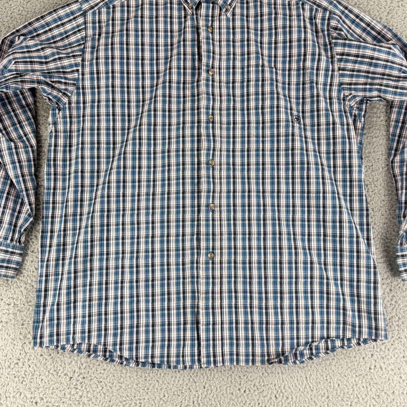 Ariat Ariat Pro Series Dargan Button-Up Shirt Mens XL Blue Plaid Long Sleeve Size US XL / EU 56 / 4 - 5 Thumbnail