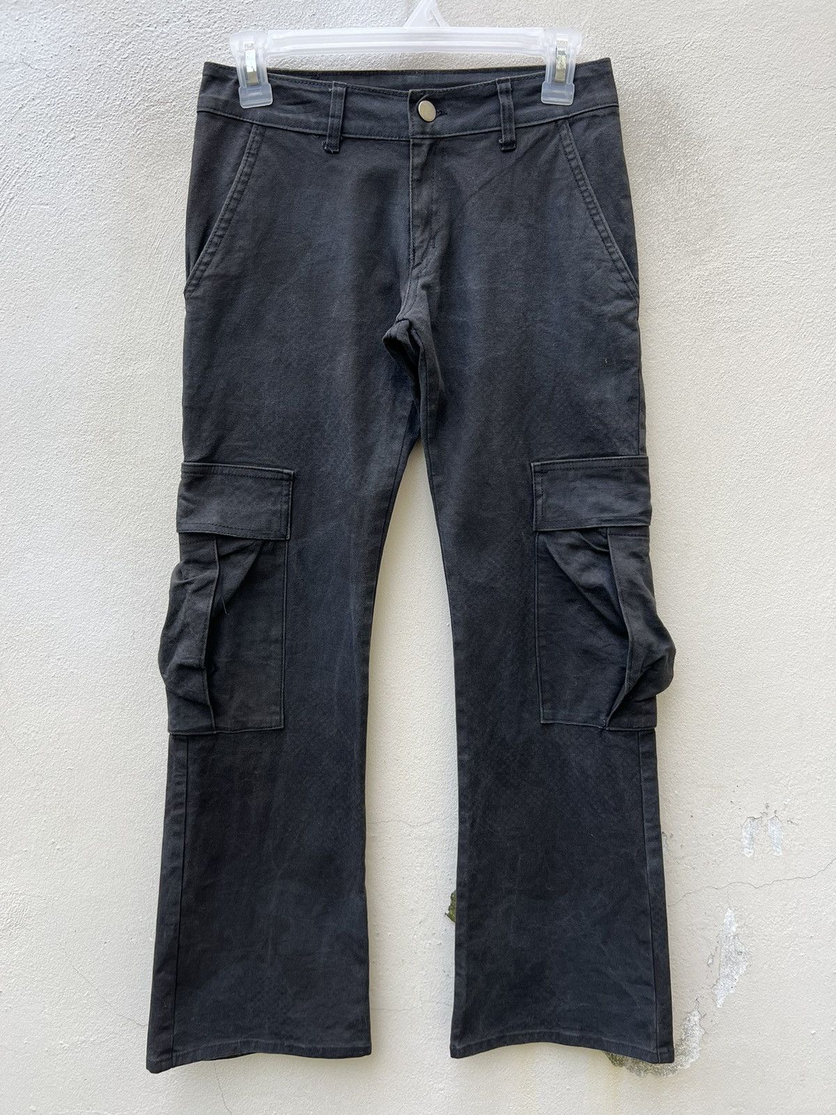 Vintage Vintage Modzart London Fade Camo Stretch Cargo Flare Trouser Size US 27 - 6 Thumbnail