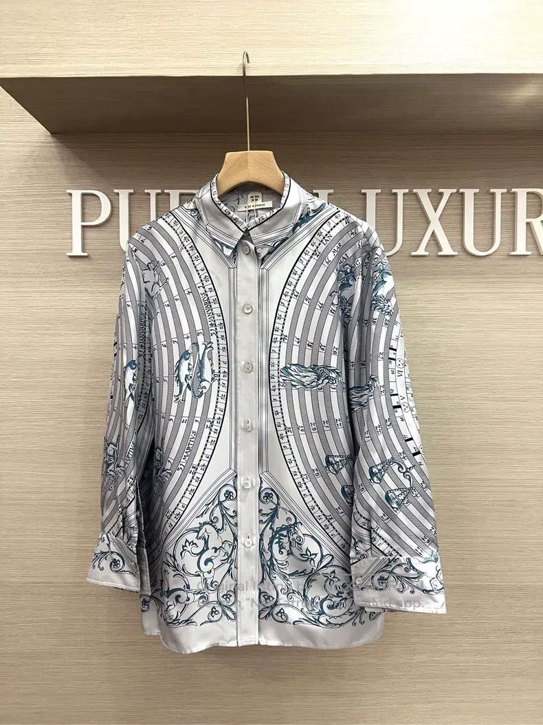 Hermes Constellation Compass Series Silk Shirt