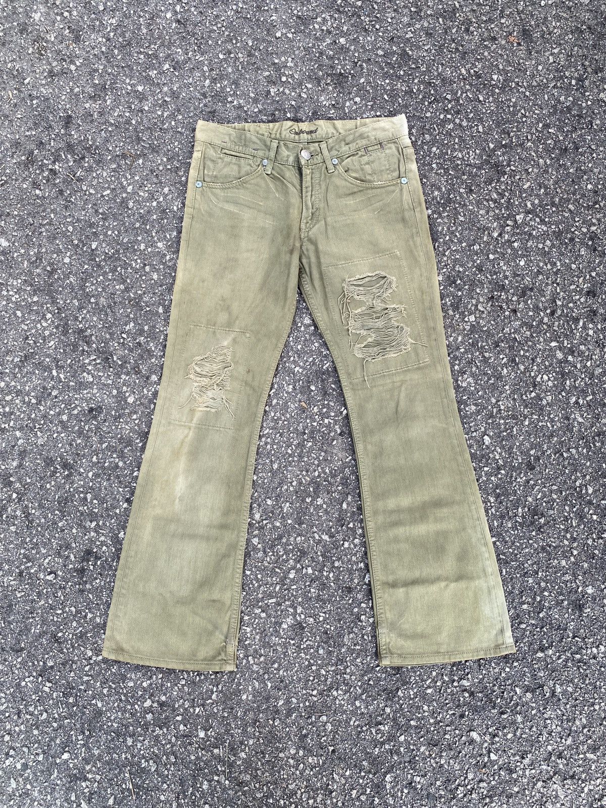 Japanese Brand Japanese Brand On Board Distressed Flare Denim Size US 31 - 1 Thumbnail