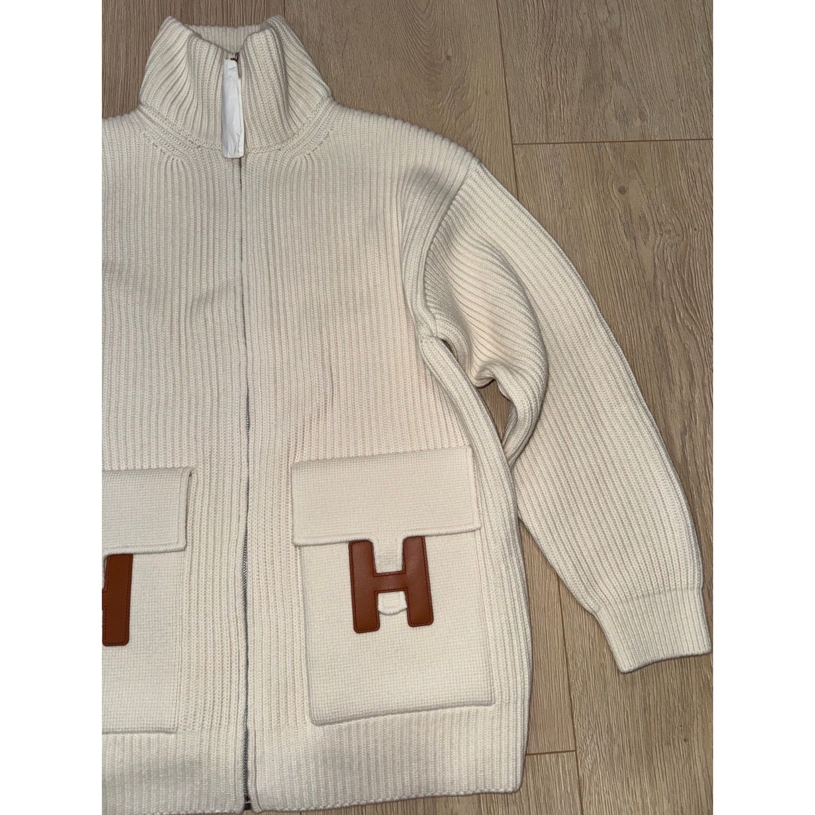 Hermes Zip Up Zipper Cardigan Sweater Wool Knit Jacket 38 Size XS / US 0-2 / IT 36-38 - 6 Thumbnail