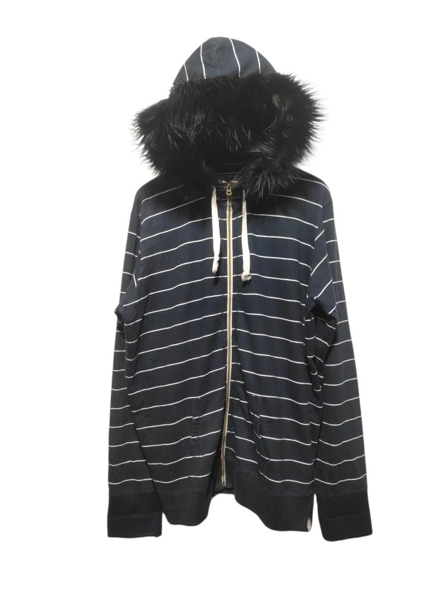 Japanese Brand X'tyle Stripe zip fur hoodie LGB style Size US XL / EU 56 / 4 - 1 Thumbnail