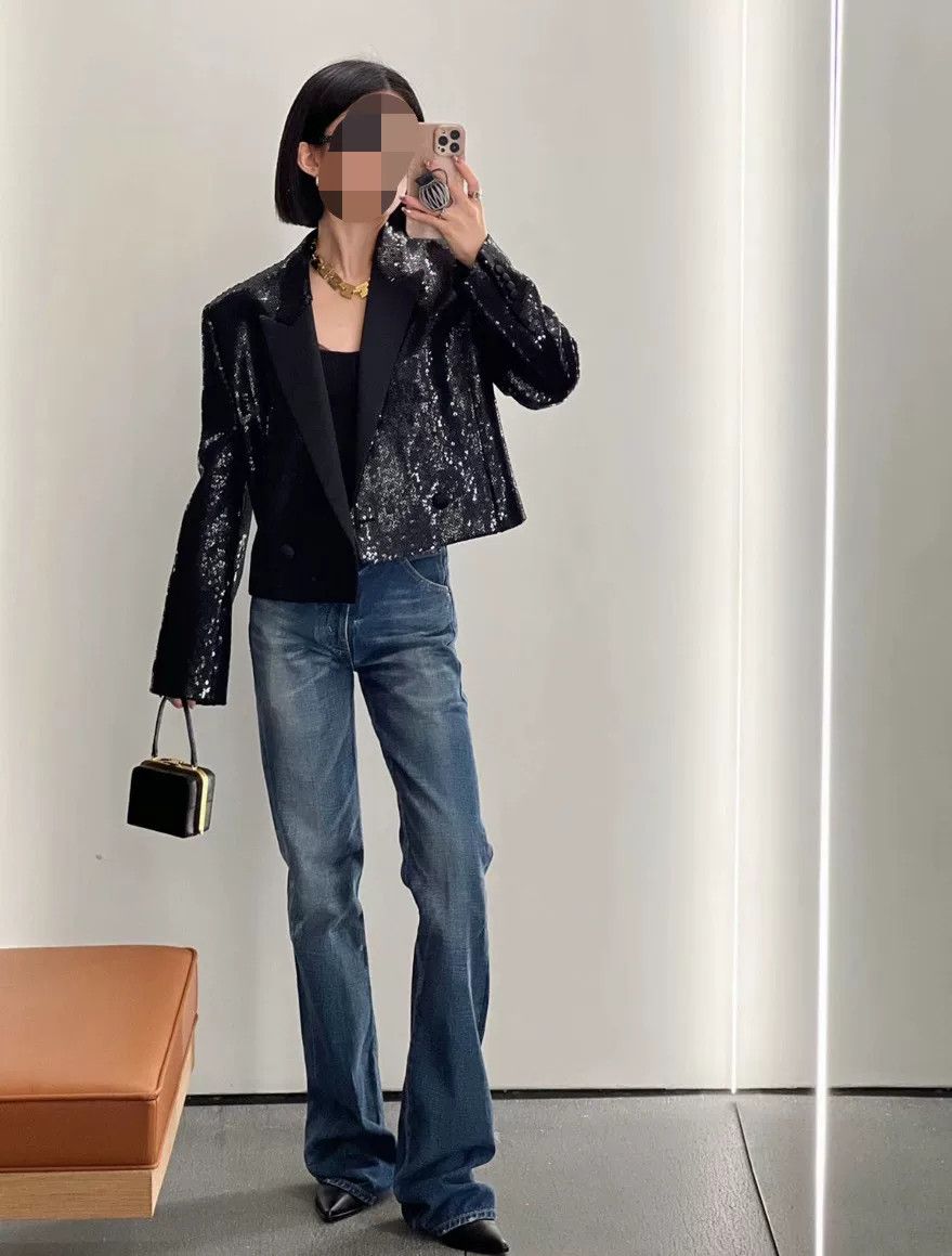 Celine Celine Military Sequin Jacket Size S / US 4 / IT 40 - 1 Thumbnail
